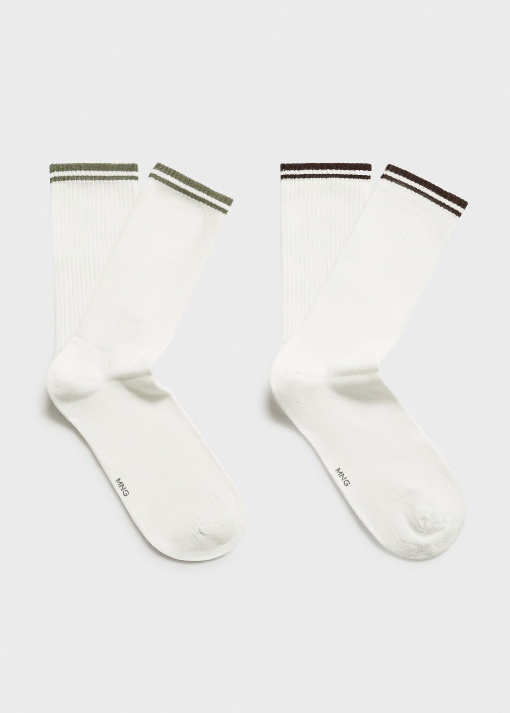 2 pack striped socks - Men | MANGO Singapore