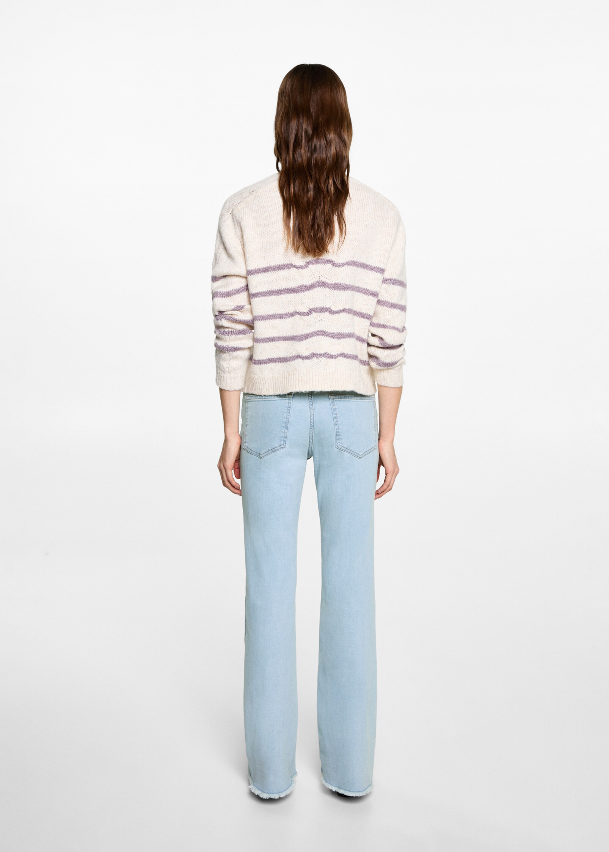 Frayed low-rise skinny jeans - Reverse of the article, Light Blue. Ref: 87001067-00.