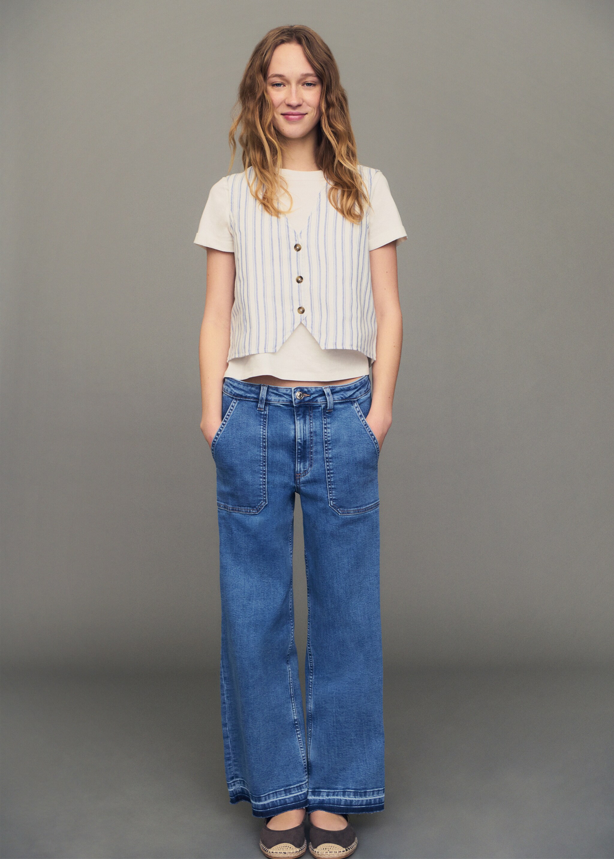 Jeans culotte bolsillos - Detalle del artículo 7