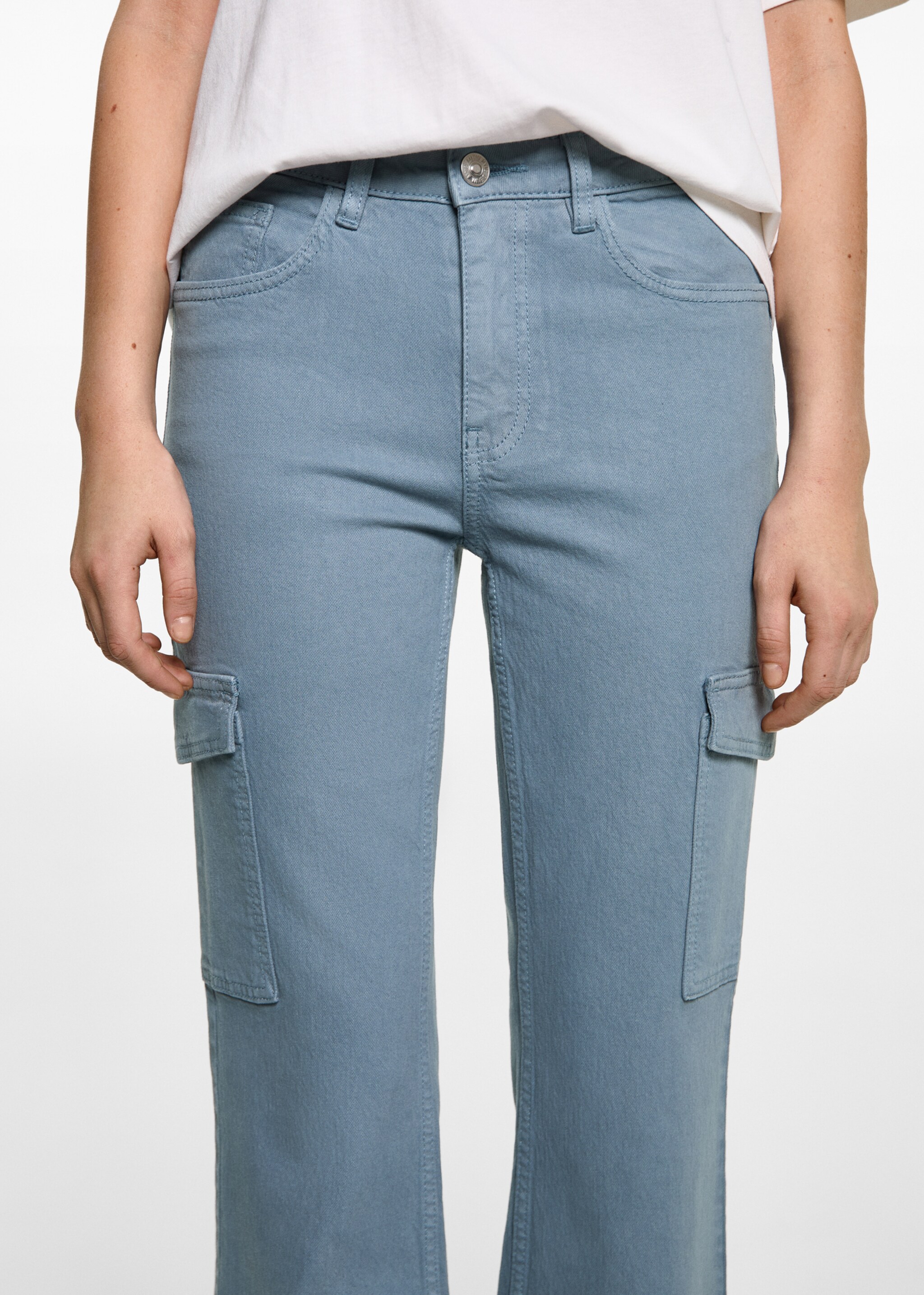 Cropped flared cargo jeans - Medium plane