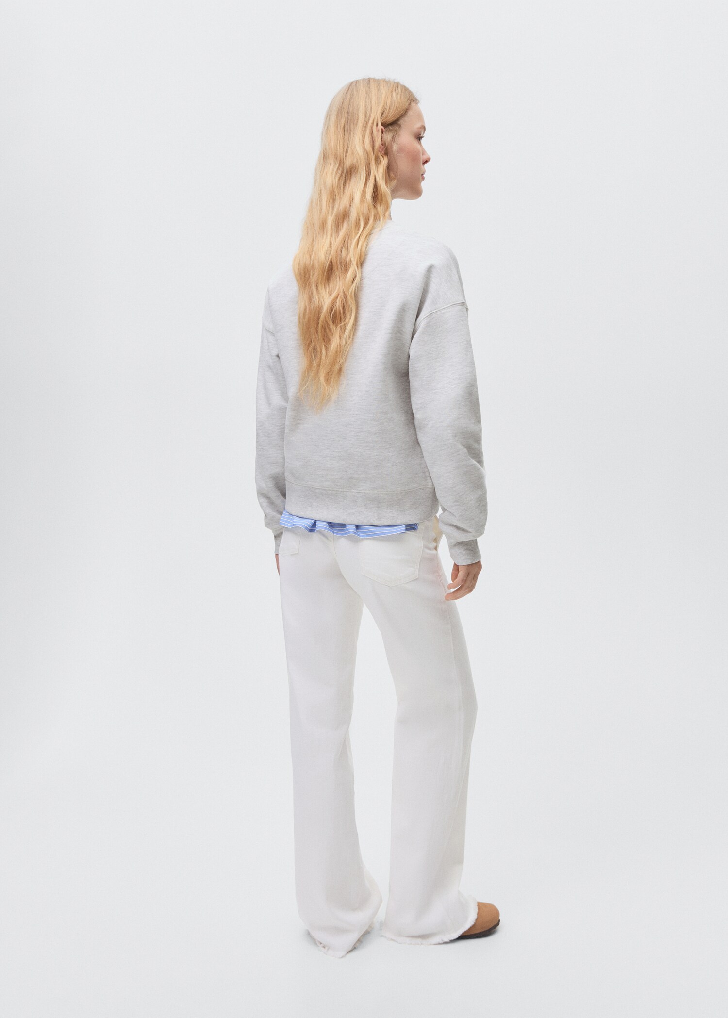 Wideleg low frayed hem jeans - Reverse of the article