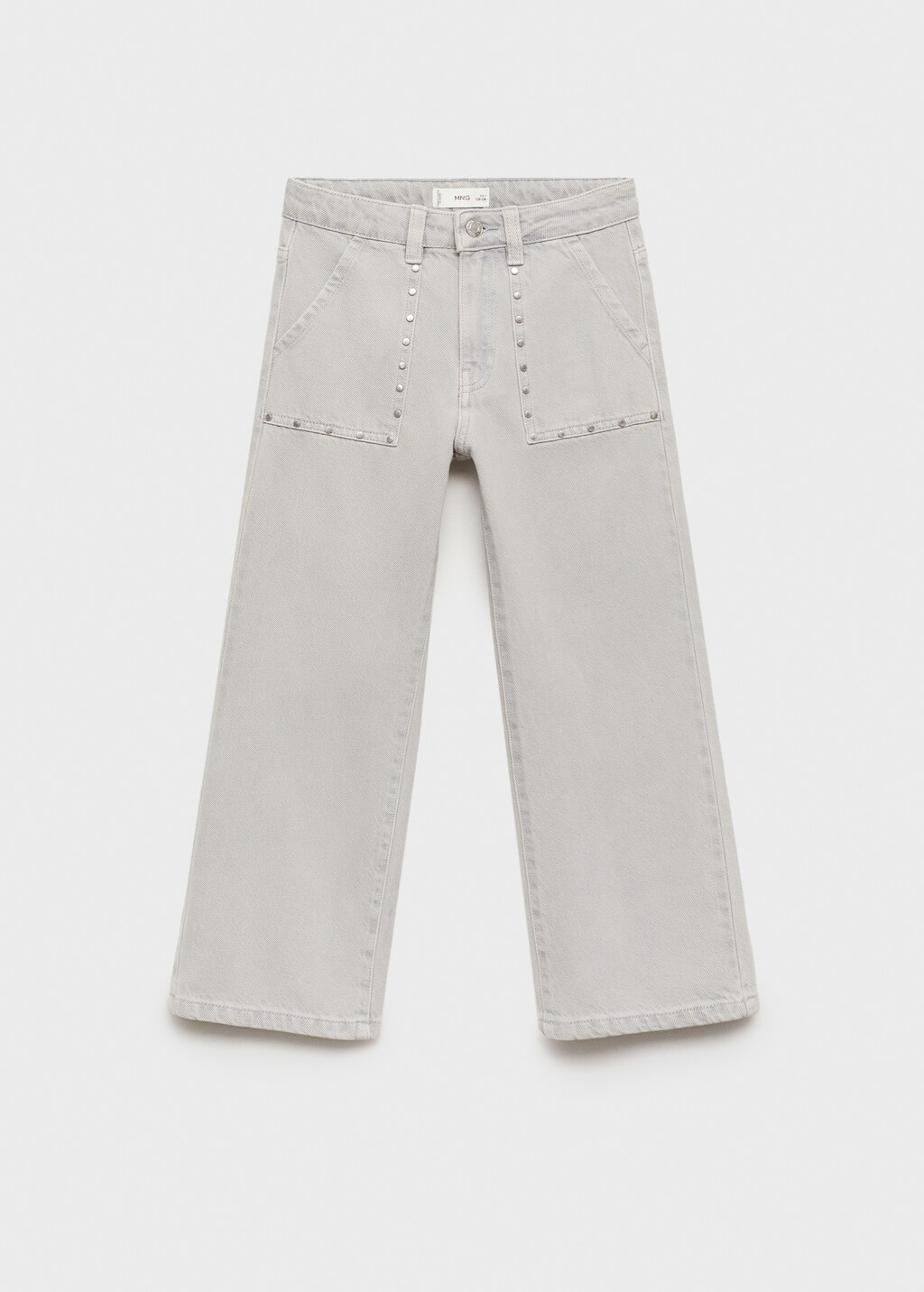 パンツ Straight just waist studs denim pants Ladyful Women's Straight Leg Jeans Stud High Waist Casual