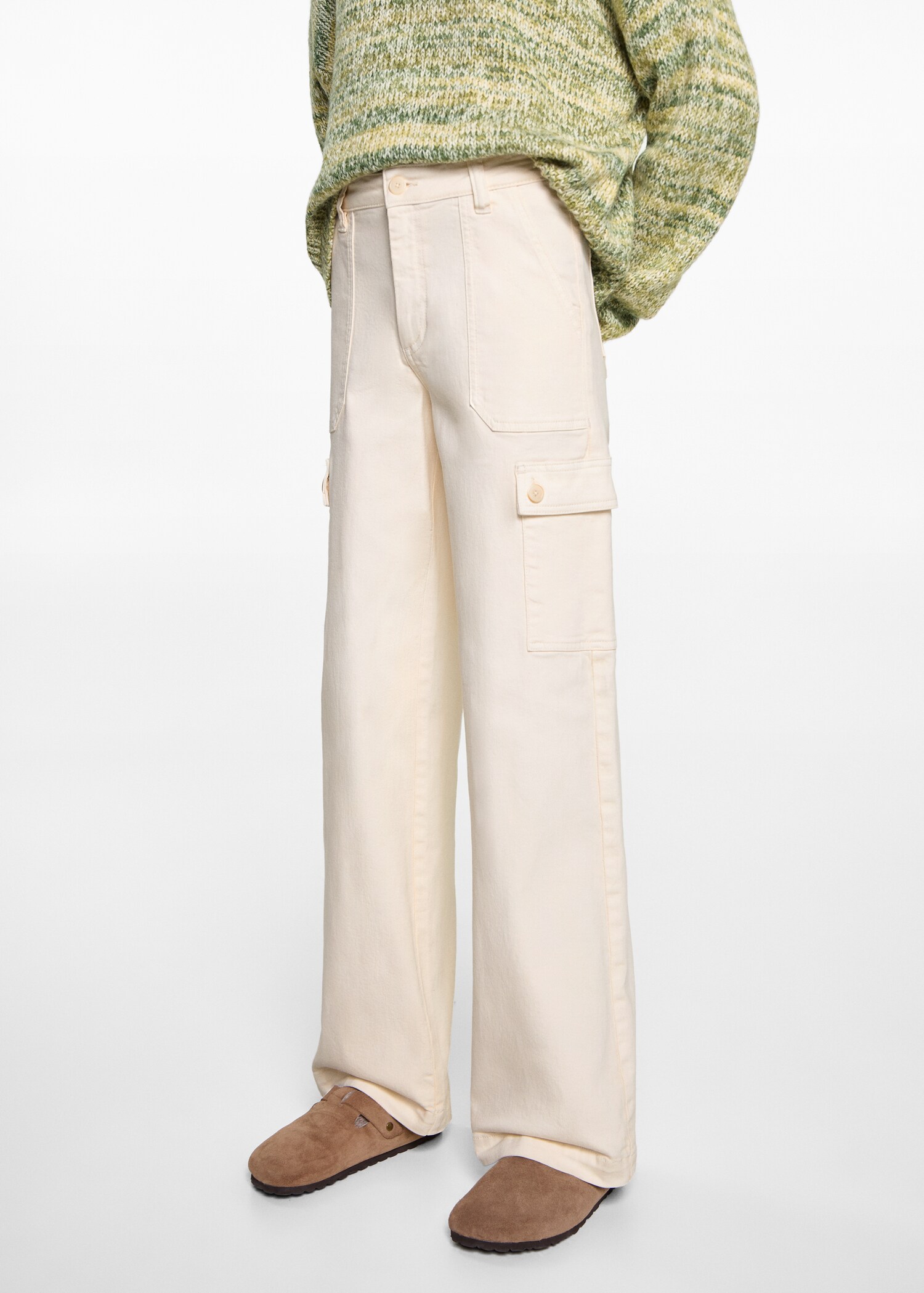 Jeans culotte bolsillos - Plano medio
