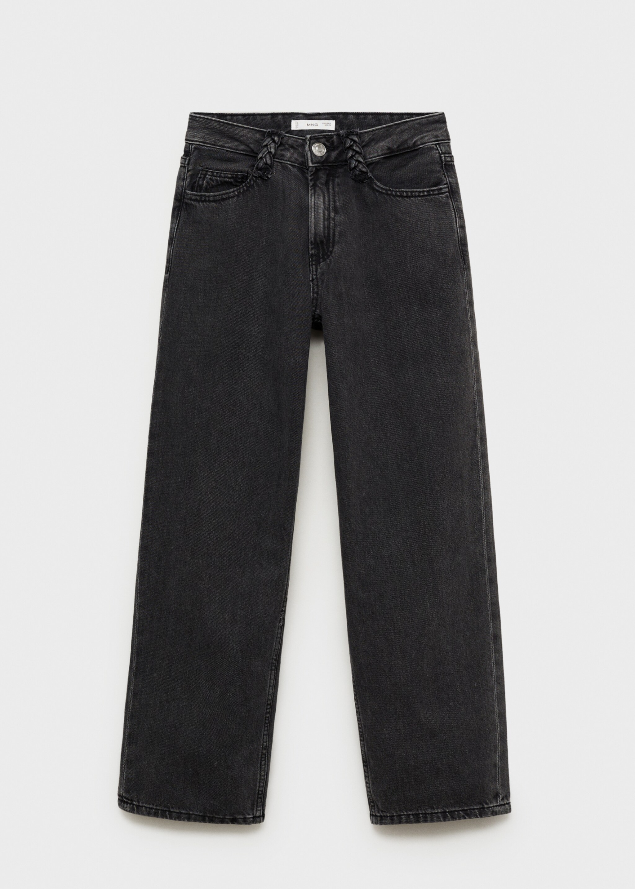 Straight-fit jeans with braided belt loops - Article without model