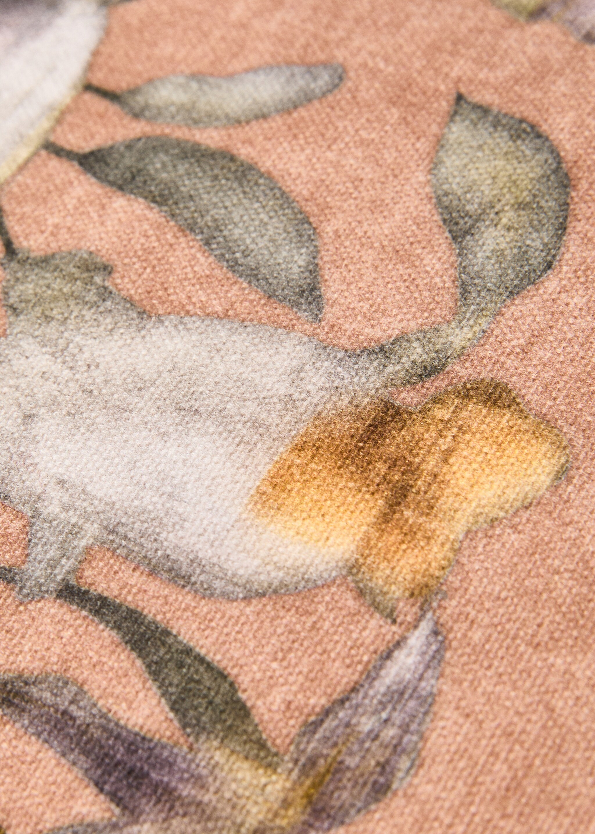 Cushion cover with floral-print trim 45x45 cm - Details of the article 1