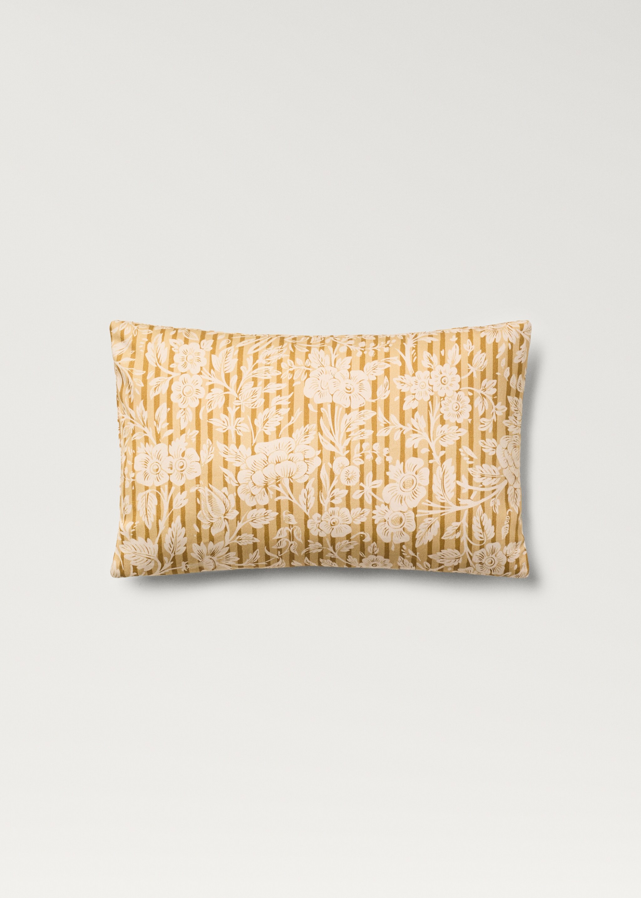 Cushion cover with printed flowers and stripes 30x50 cm - Article without model