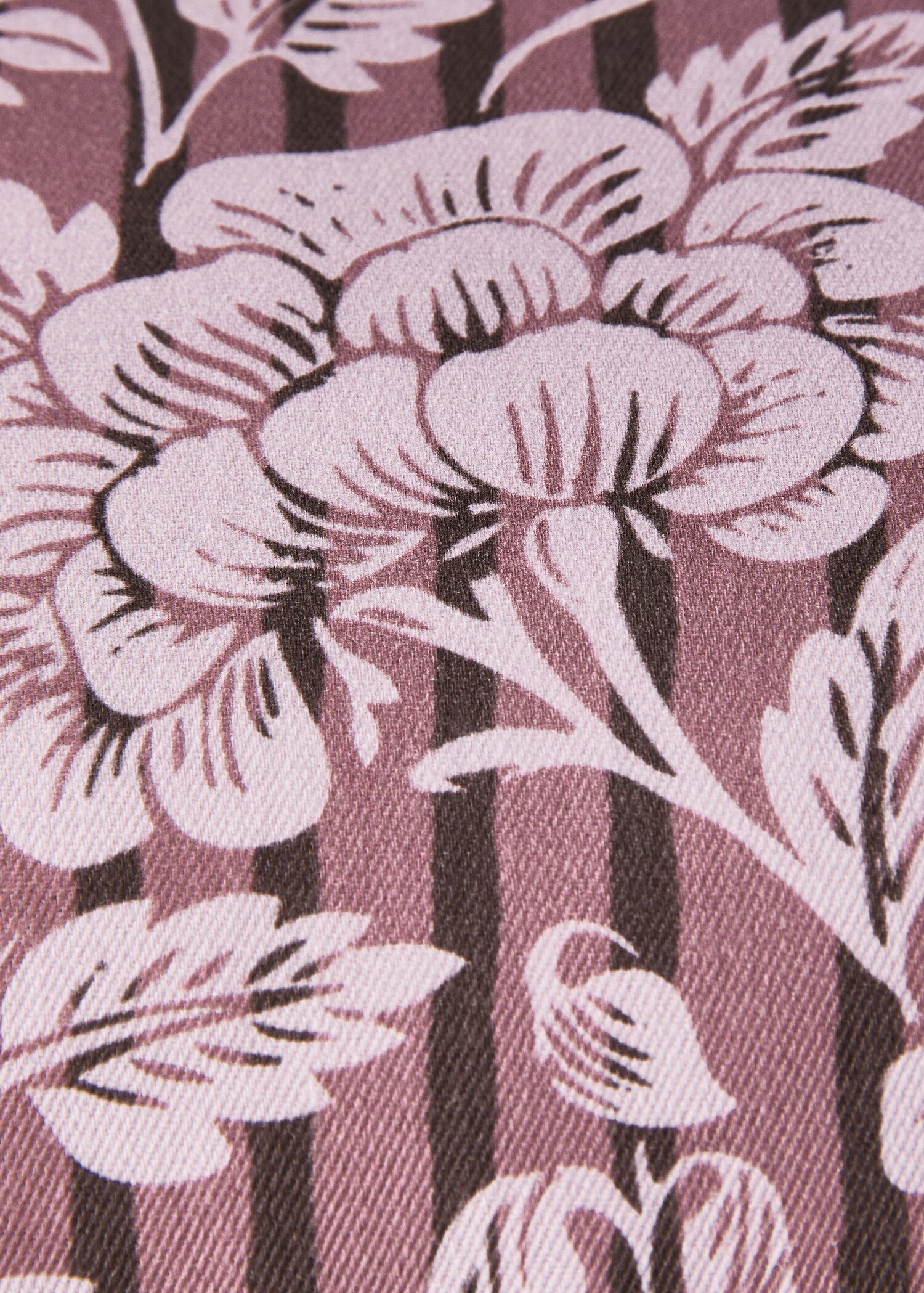 Kuddfodral med blom- och randtryck 30x50 cm - Detaljer om artikeln 1