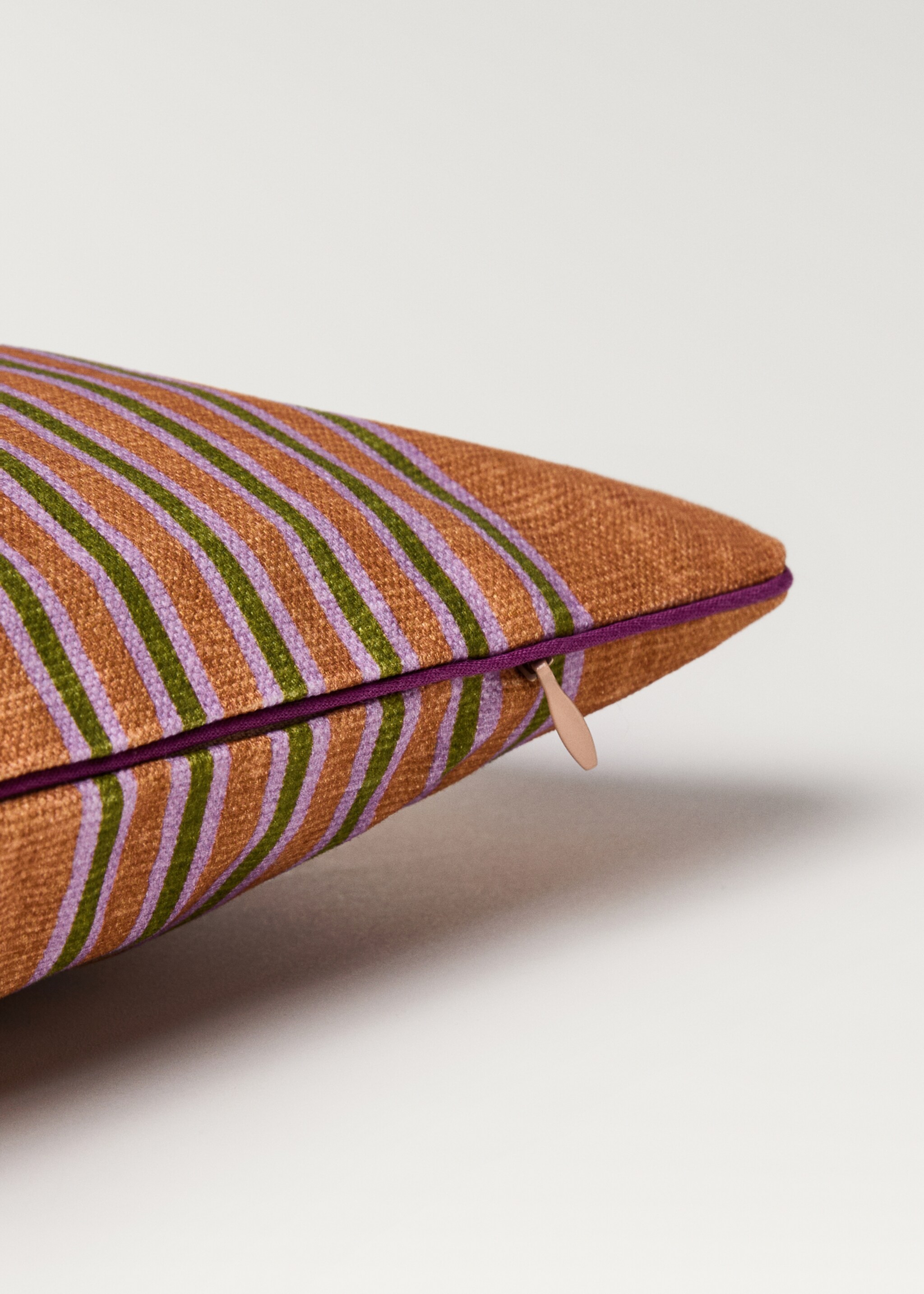 Housse de coussin avec bordure contrastée et rayures multicolores 30x50 cm - Détail de l'article 2