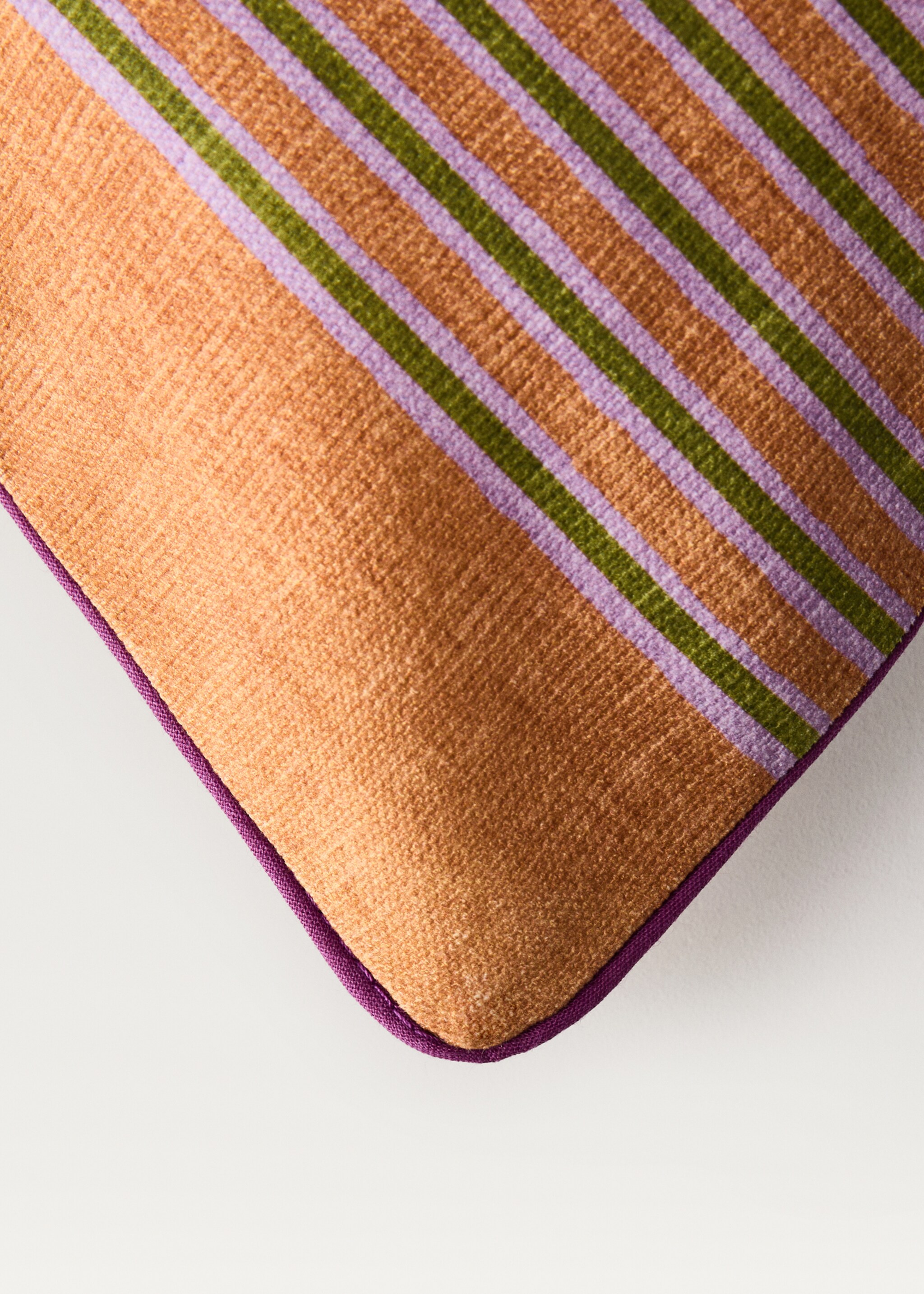 Housse de coussin avec bordure contrastée et rayures multicolores 30x50 cm - Détail de l'article 3
