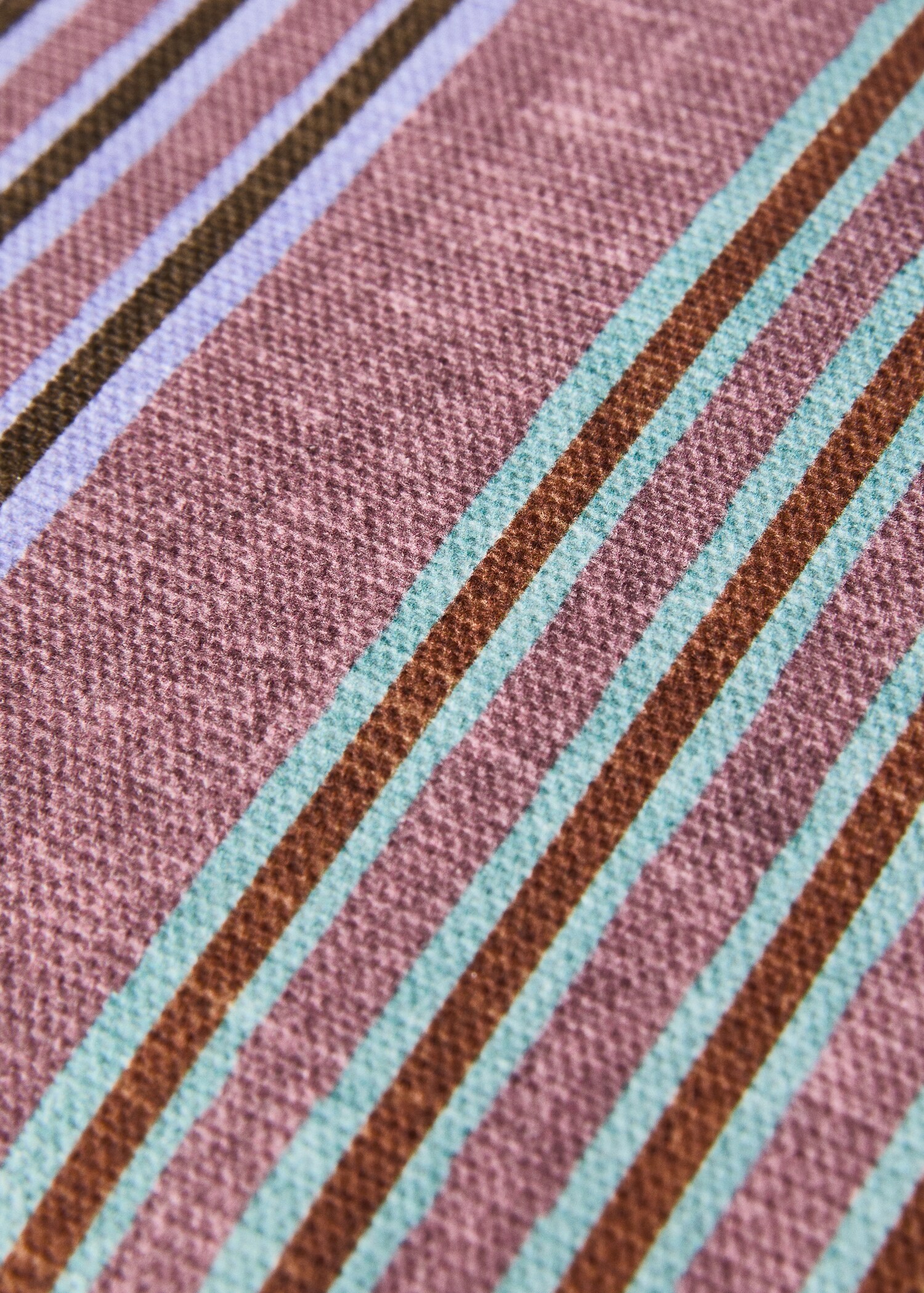 Housse de coussin avec bordure contrastée et rayures multicolores 30x50 cm - Détail de l'article 1