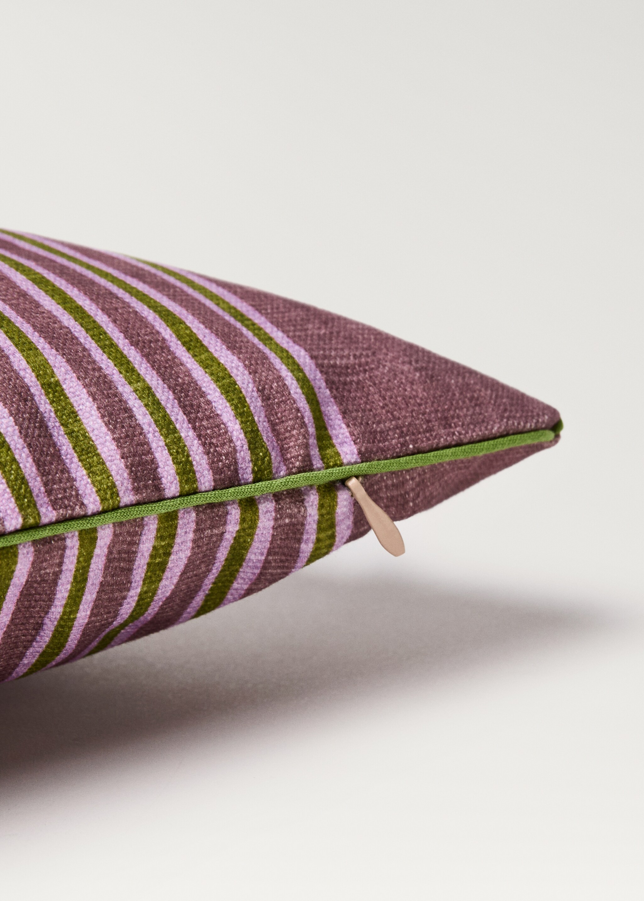 Housse de coussin avec bordure contrastée et rayures multicolores 30x50 cm - Détail de l'article 2