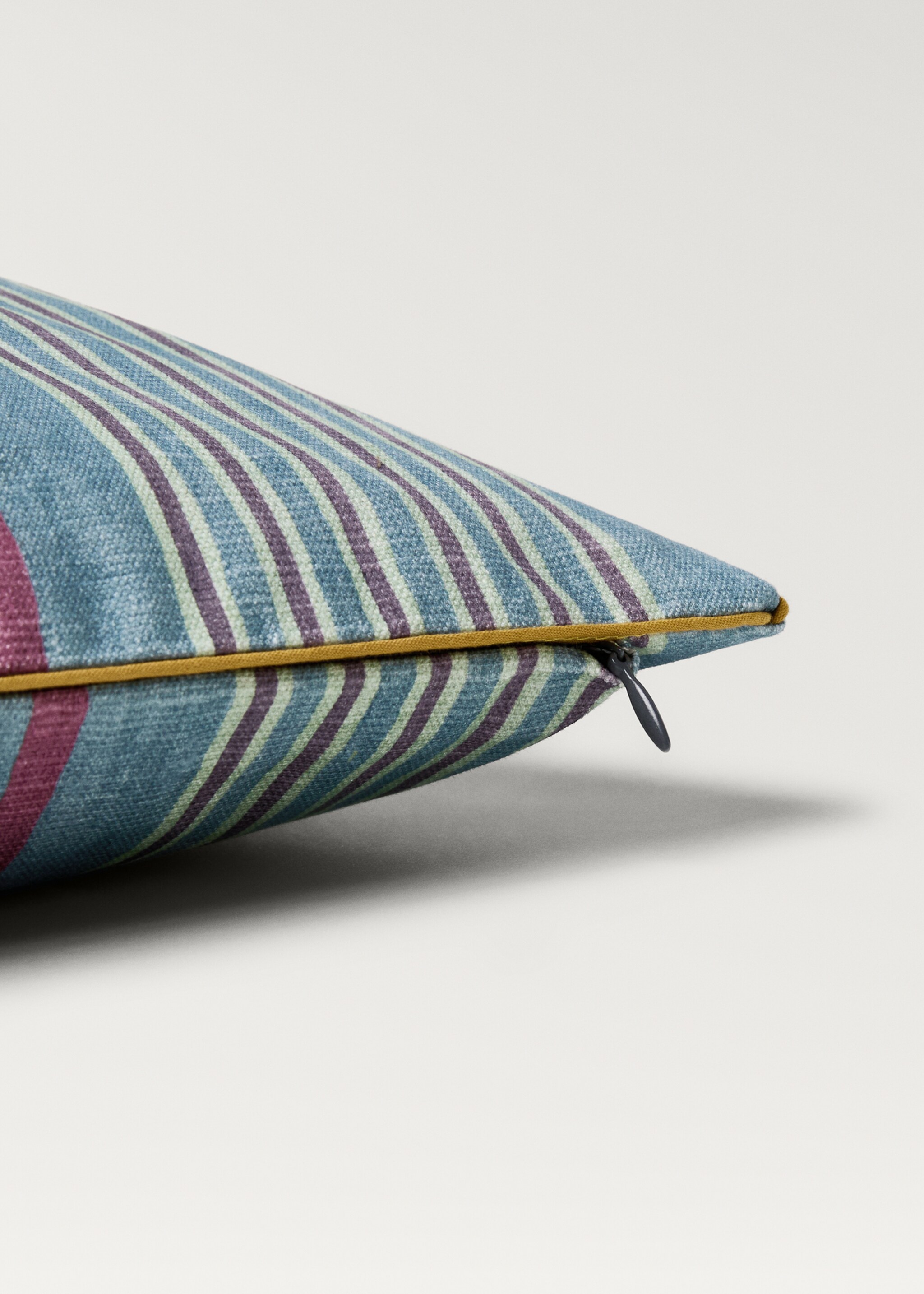 Housse de coussin avec bordure contrastée et rayures multicolores 40x60 cm - Détail de l'article 2