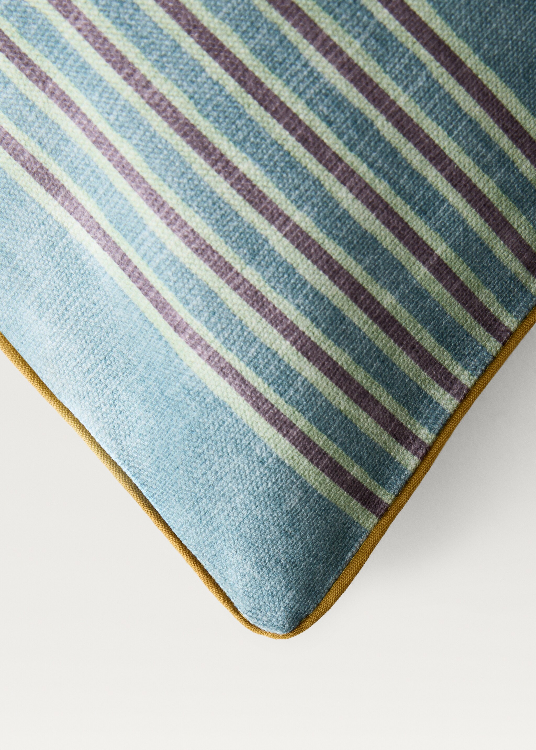 Housse de coussin avec bordure contrastée et rayures multicolores 40x60 cm - Détail de l'article 3