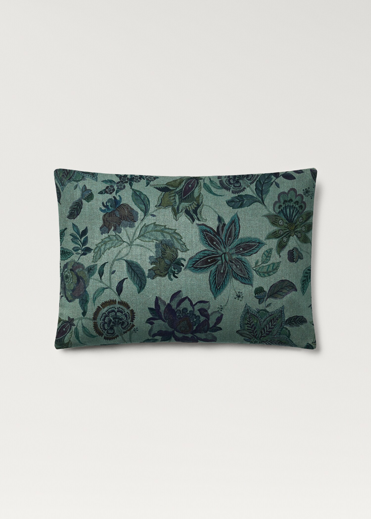 Linen floral-print cushion cover 40x60 cm - Article without model