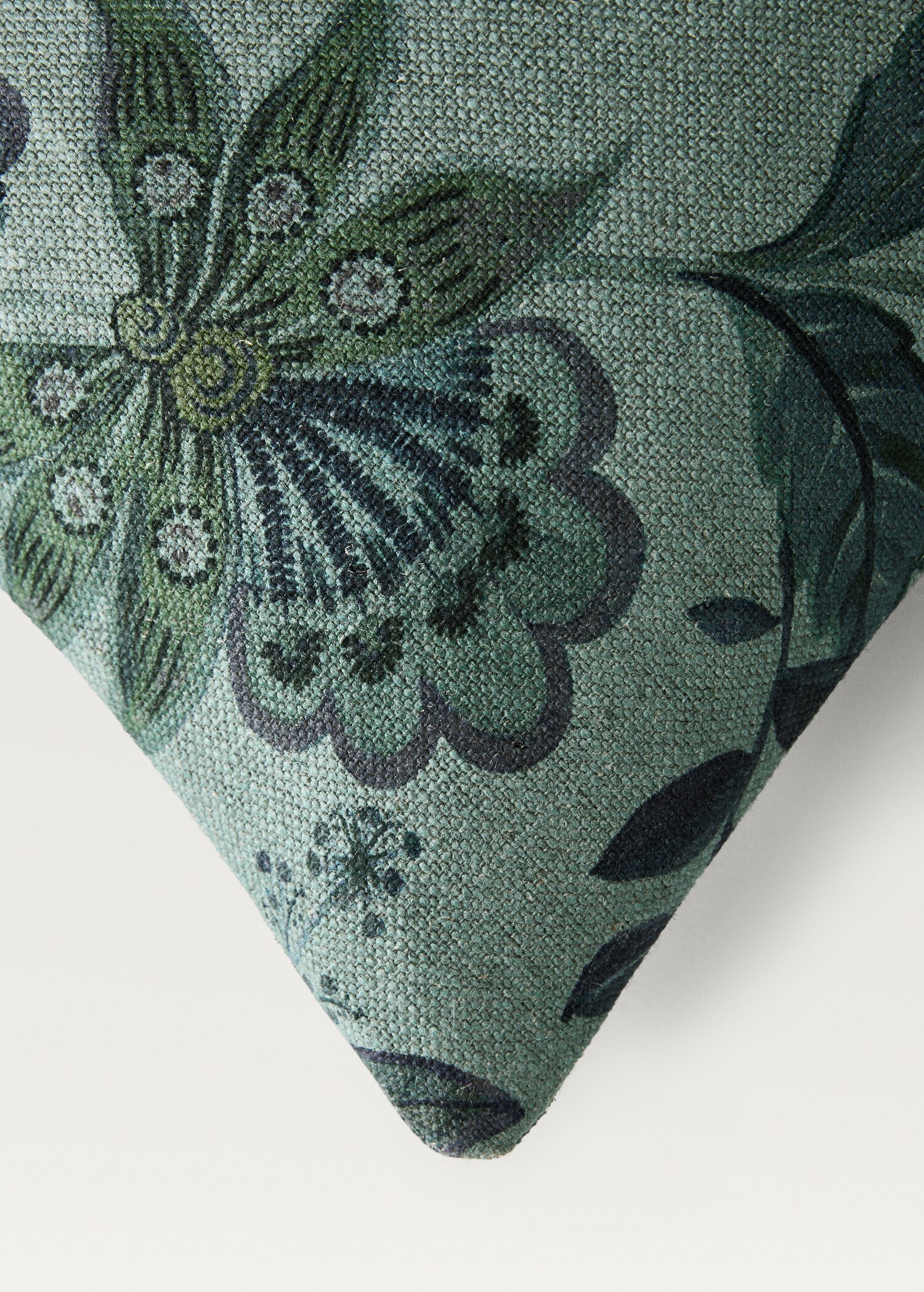 Linen floral-print cushion cover 40x60 cm - Details of the article 2