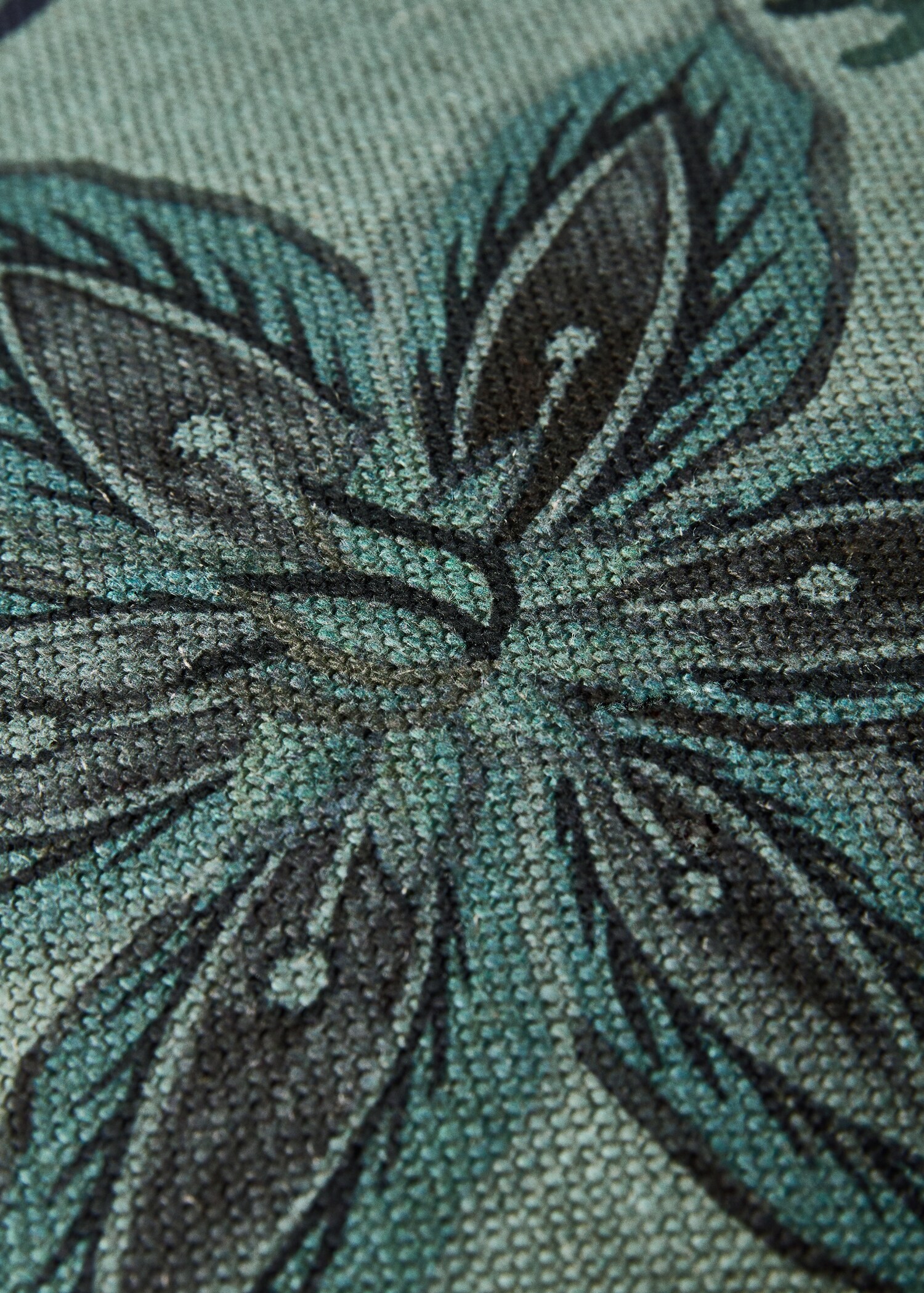 Linen floral-print cushion cover 40x60 cm - Details of the article 3