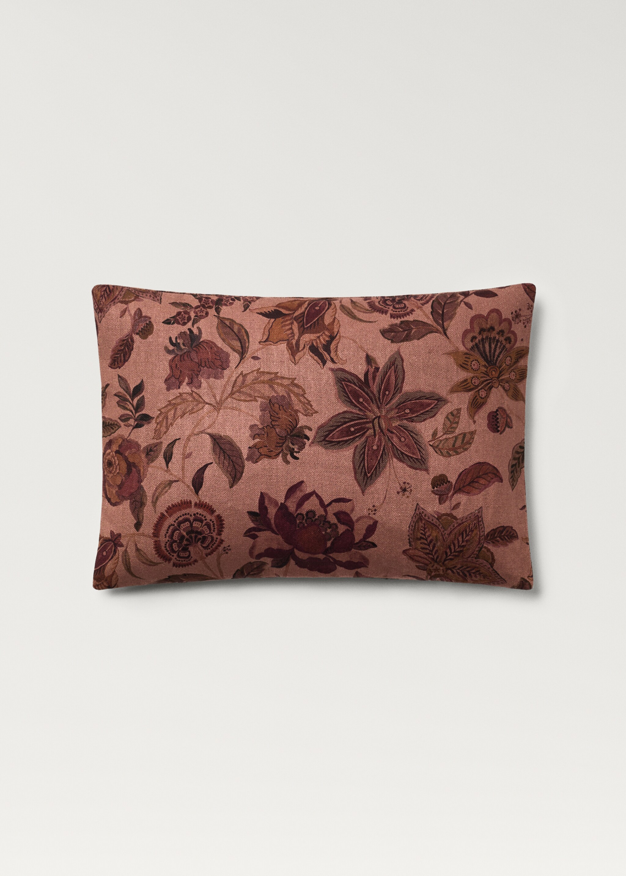 Linen floral-print cushion cover 40x60 cm - Article without model
