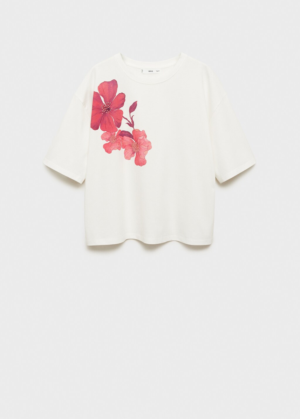 TWZH Women Flower Graphic Printed Crew Neck Short Sleeve