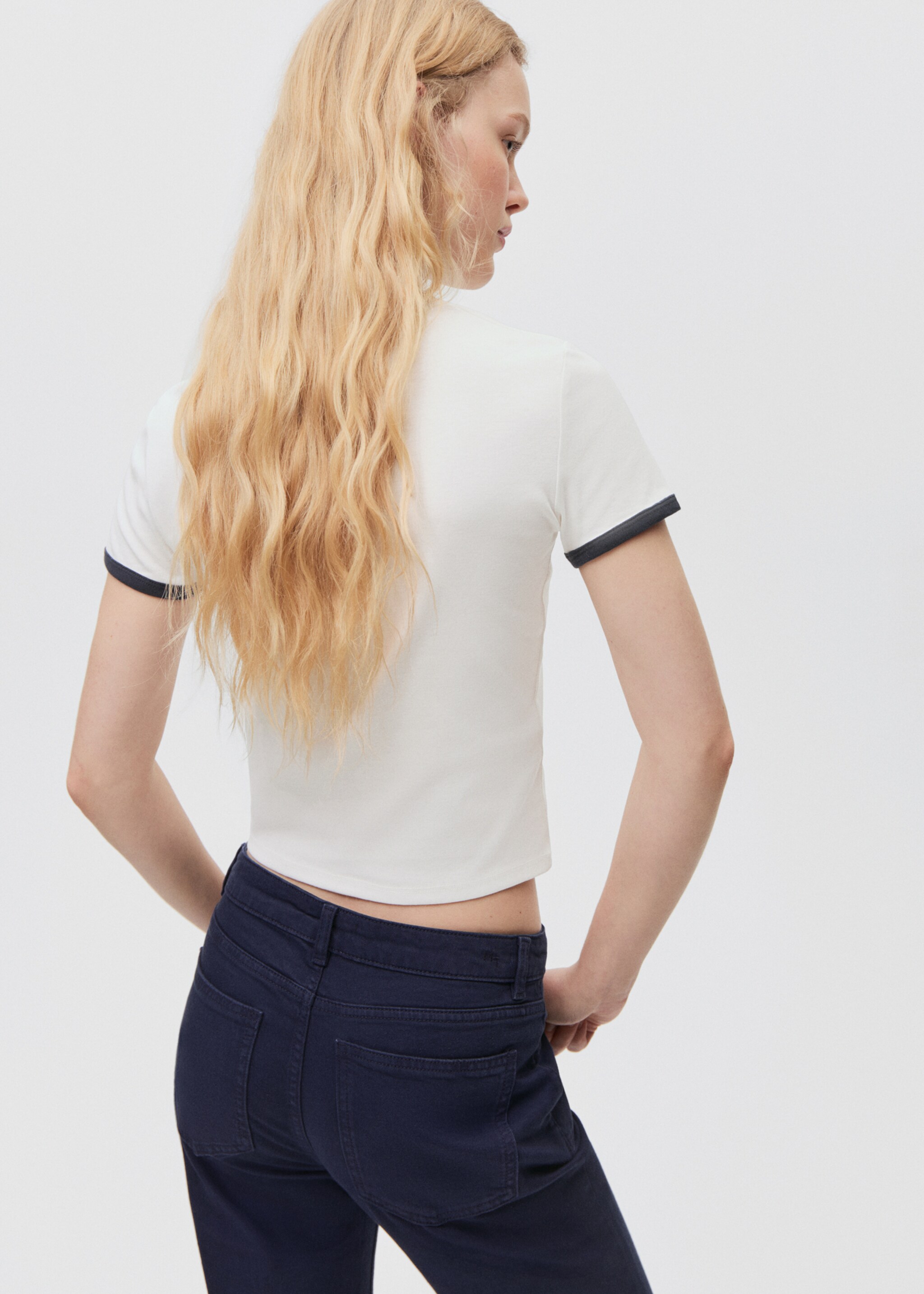 Cropped cotton T-shirt - Reverse of the article