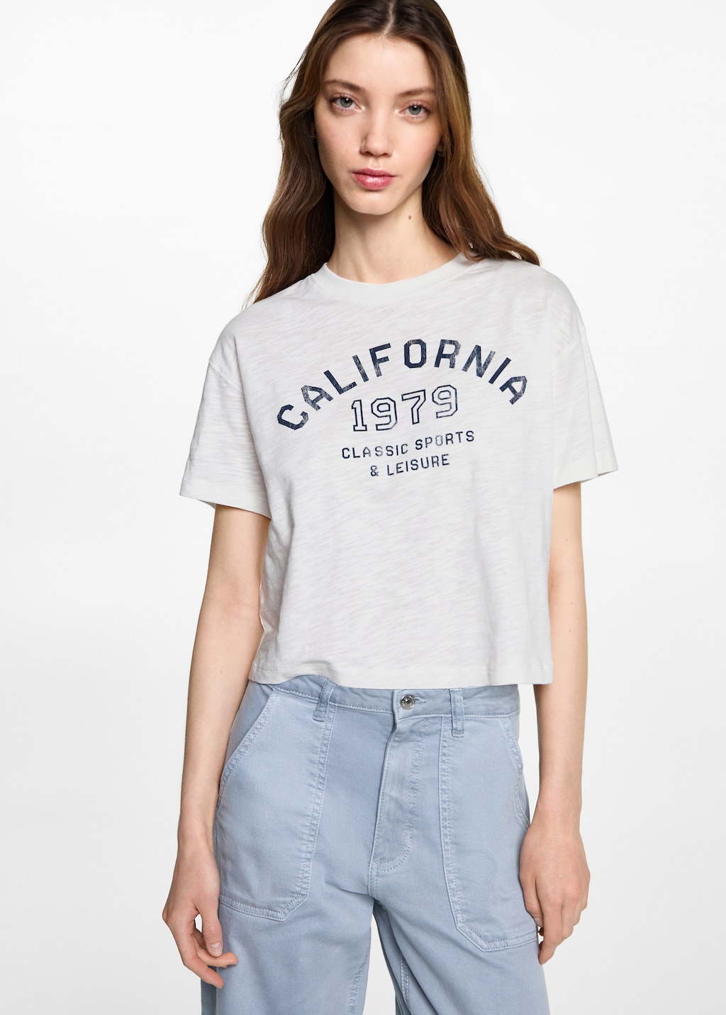 Message crop T-shirt