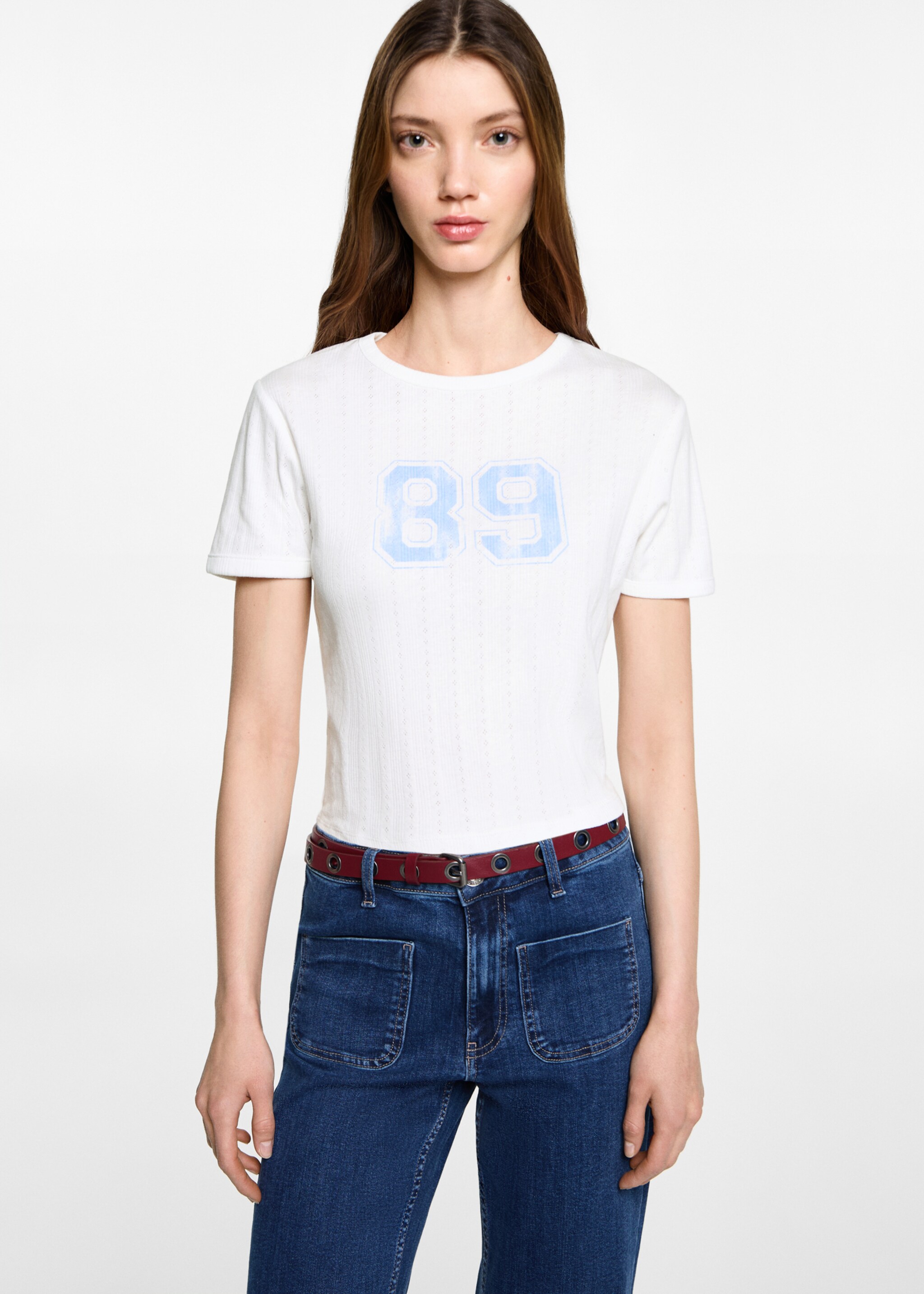 Cropped short-sleeved t-shirt - Medium plane