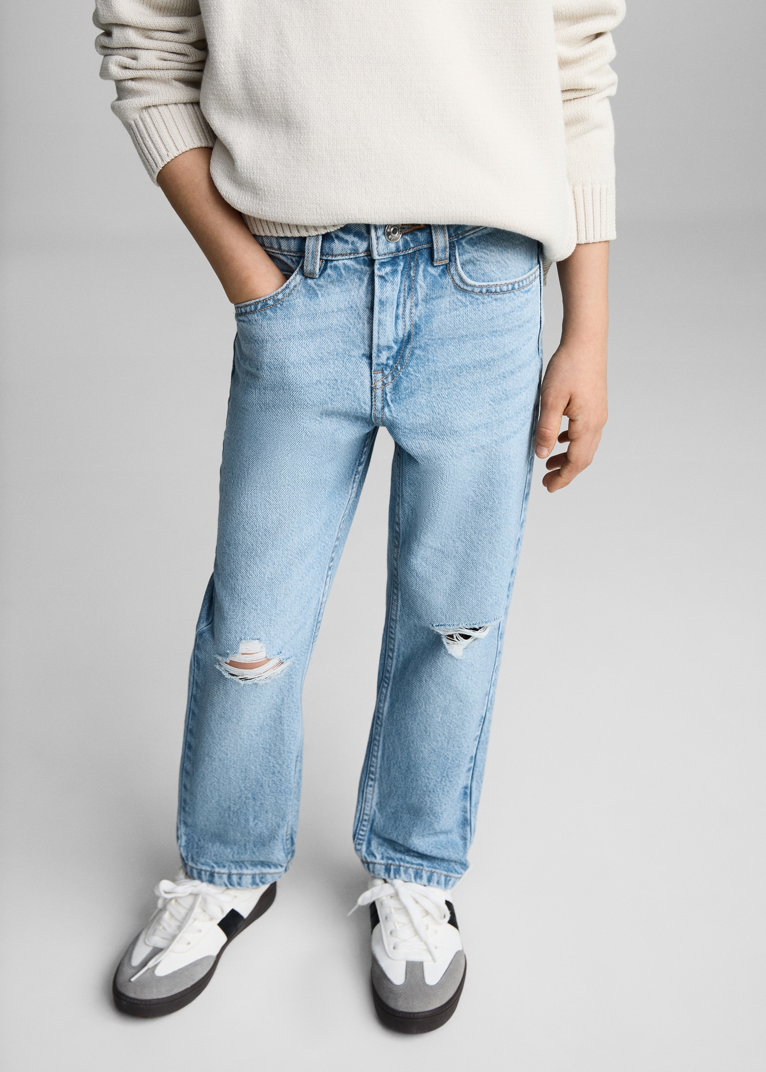 Mom Jeans Outfit Pantalones Rotos Hombre Combinar Pantalón