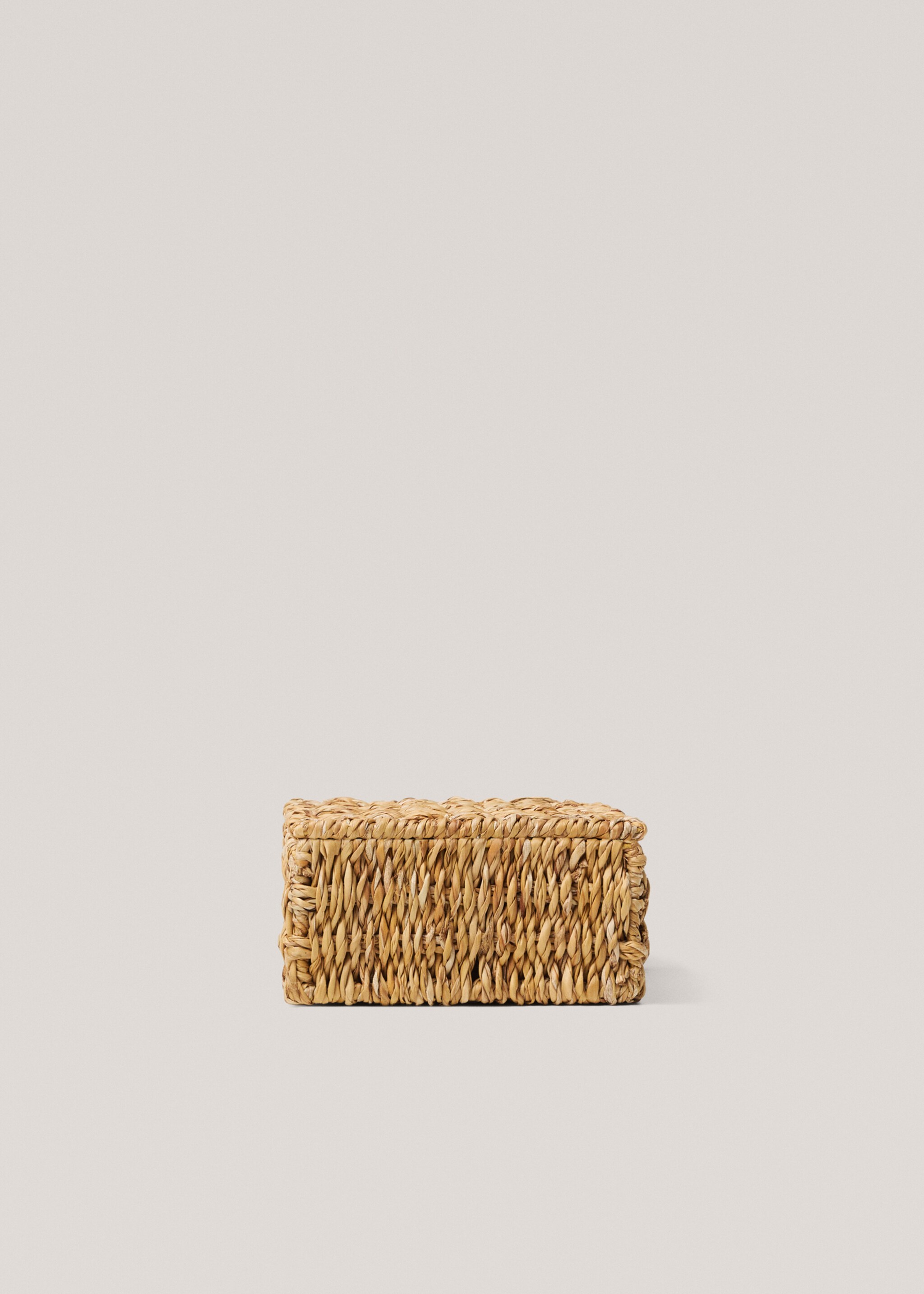Medium natural fibre basket with lid - Article without model
