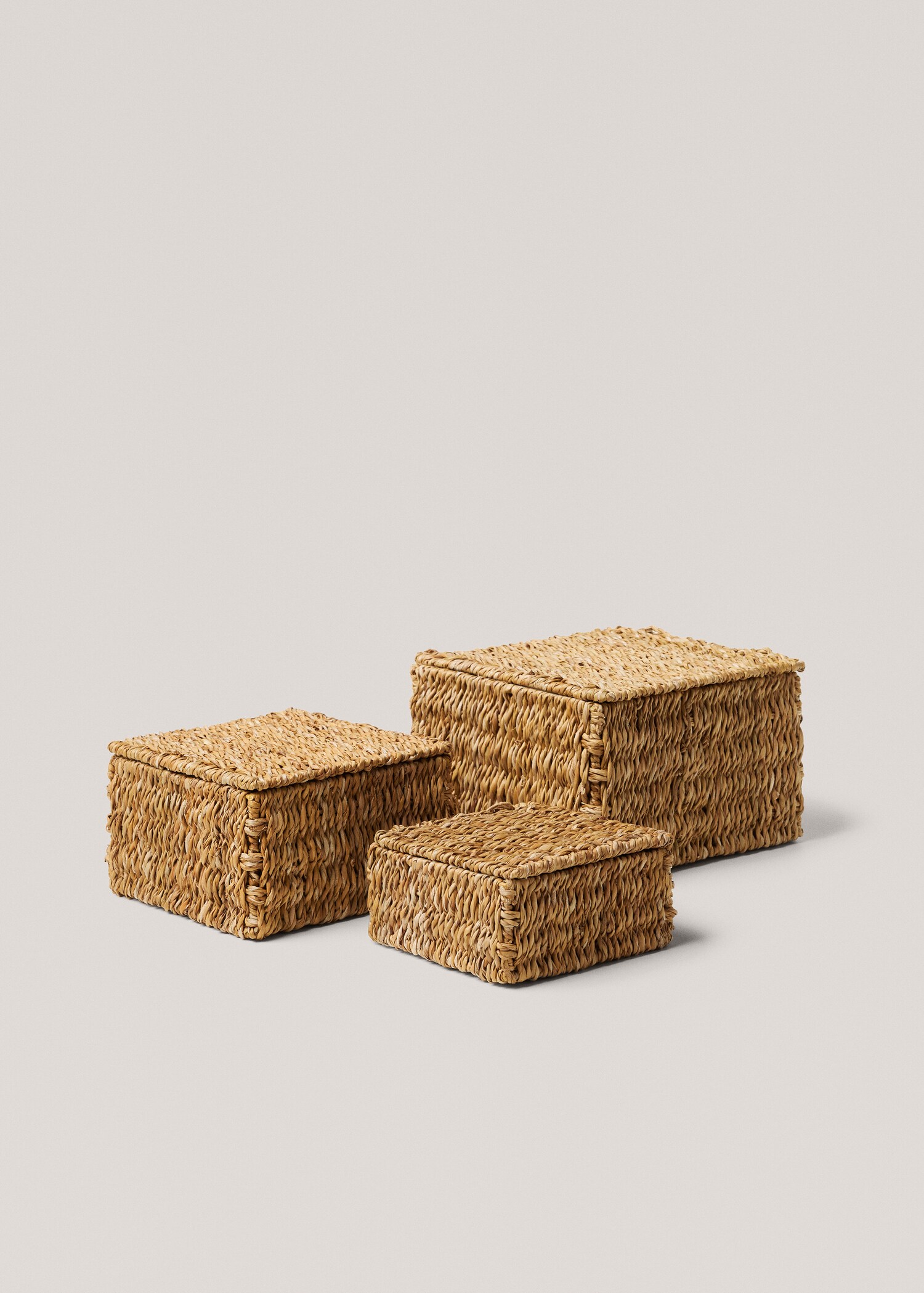 Large natural fiber basket with lid - Details of the article 4