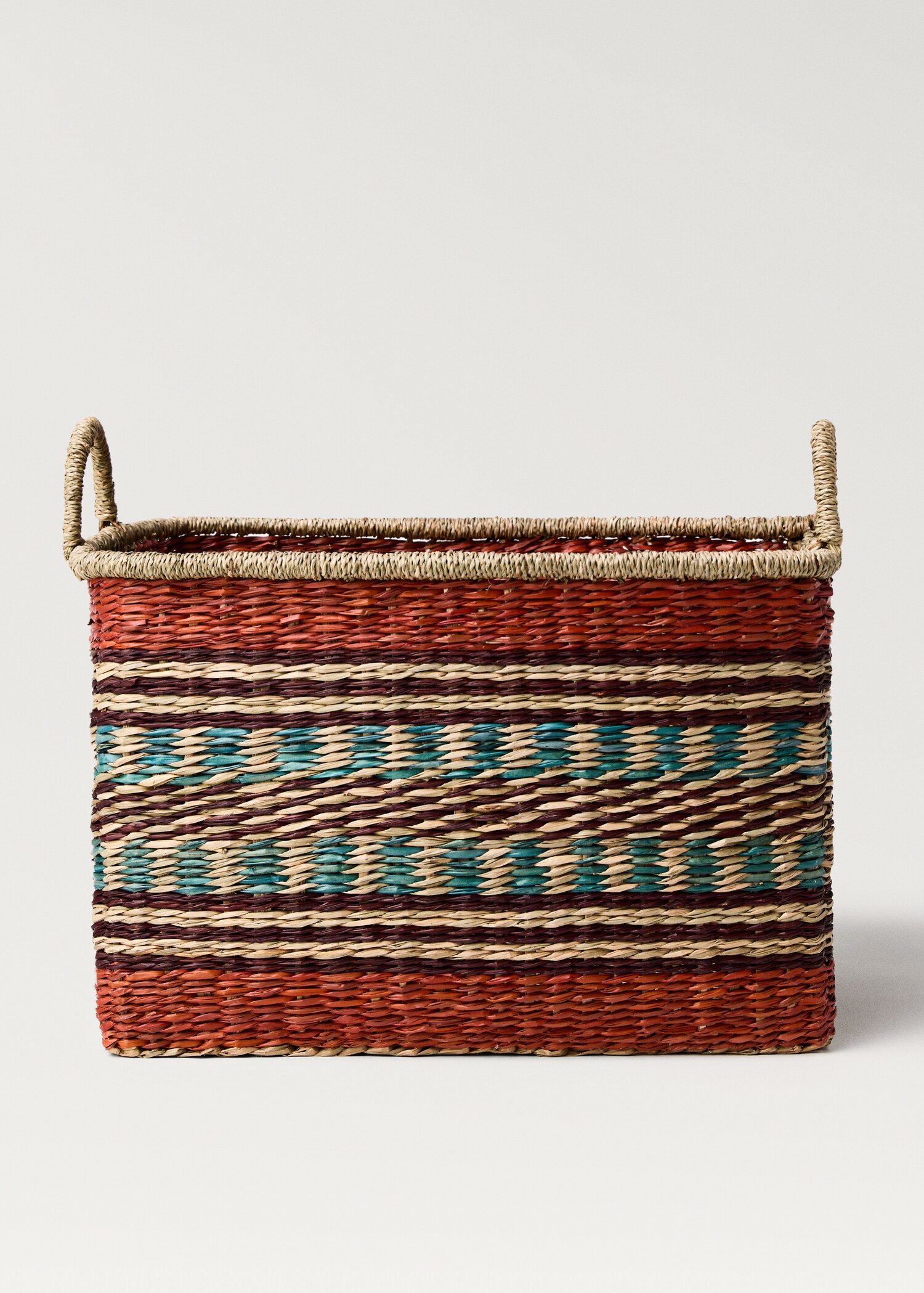 Rectangular coloured seagrass basket - Article without model
