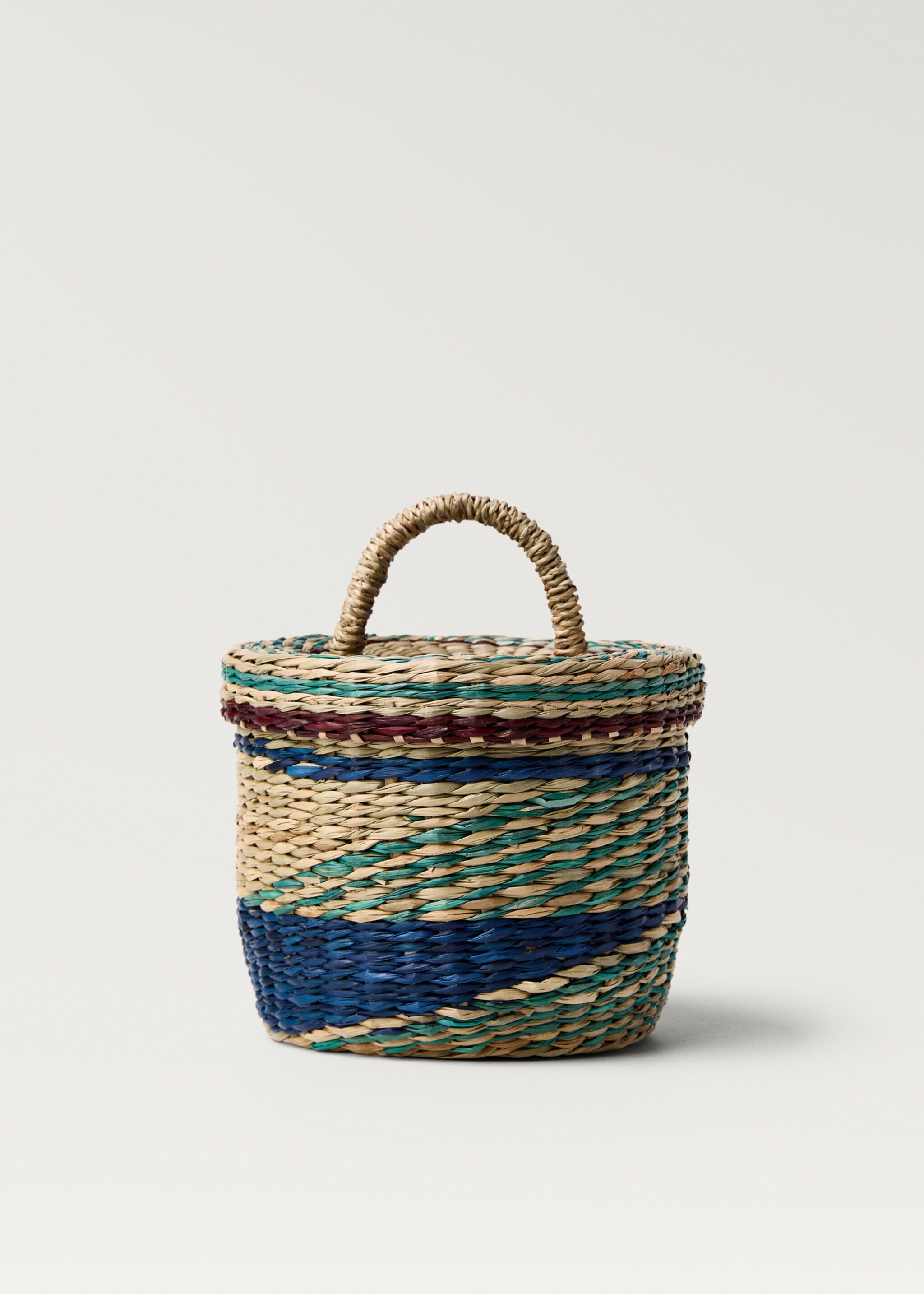 Cesta seagrass colores con tapa pequeña - Artículo sin modelo