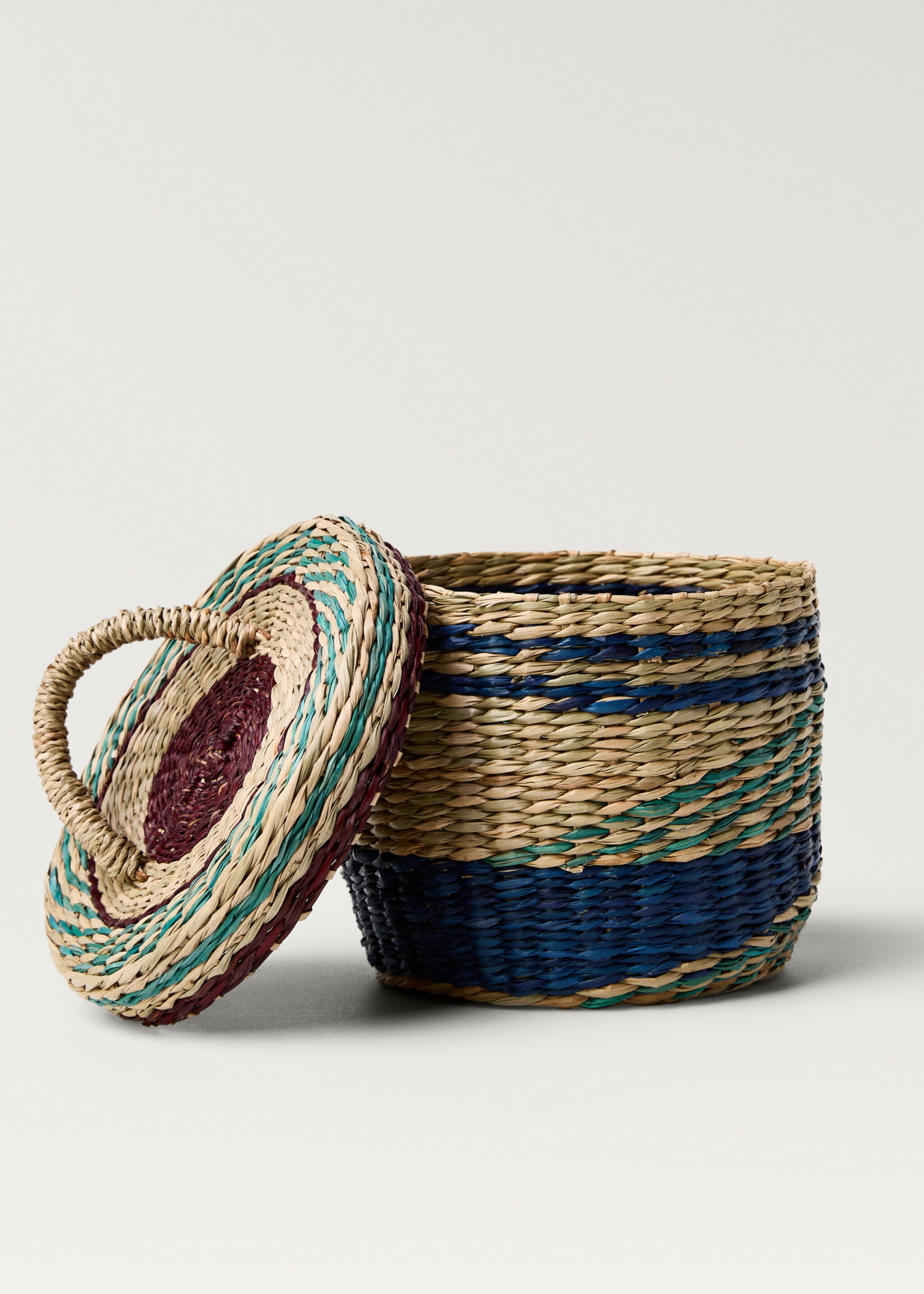 Cesta seagrass colores con tapa pequeña - Detalle del artículo 1