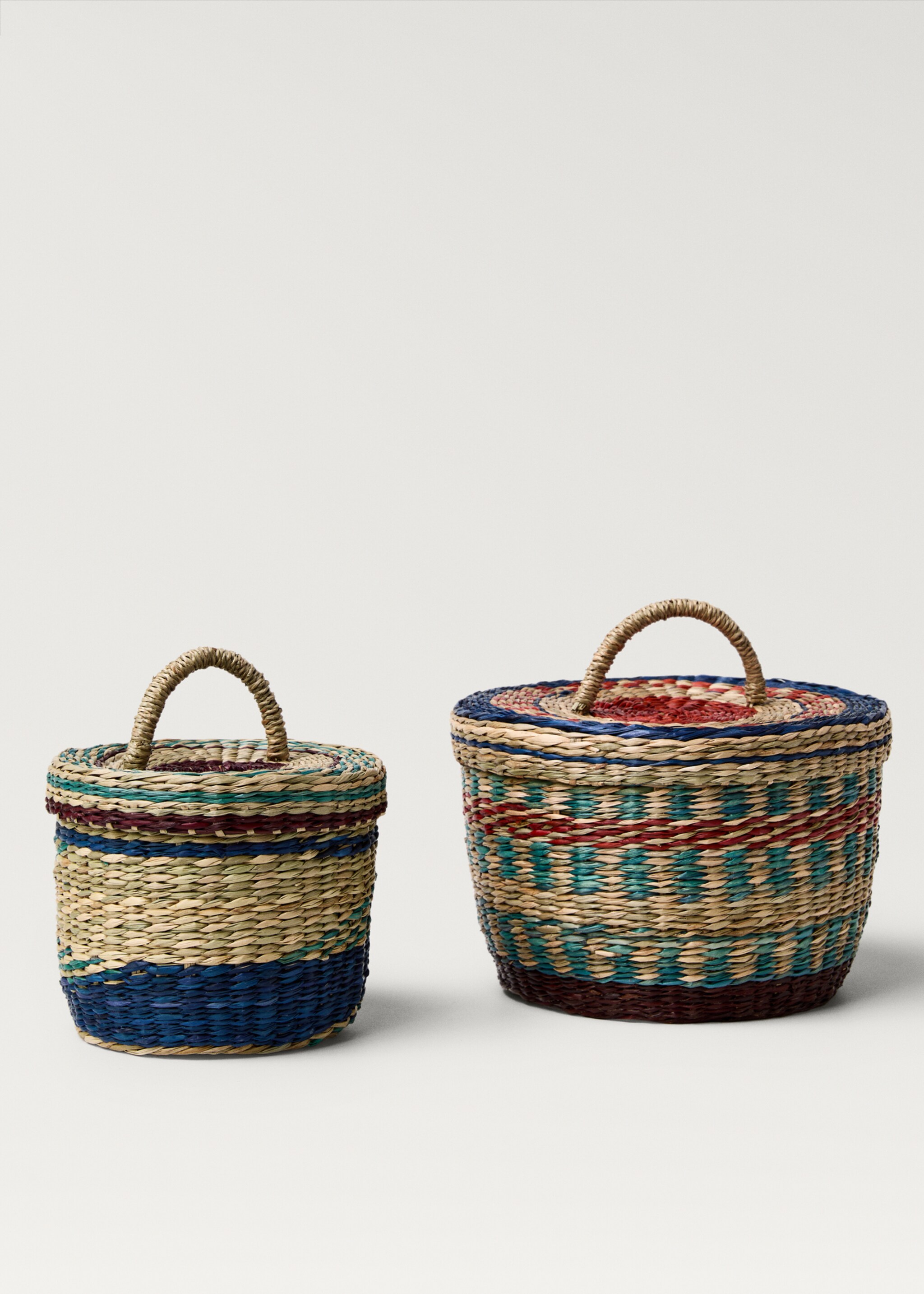 Cesta seagrass colores con tapa pequeña - Detalle del artículo 3