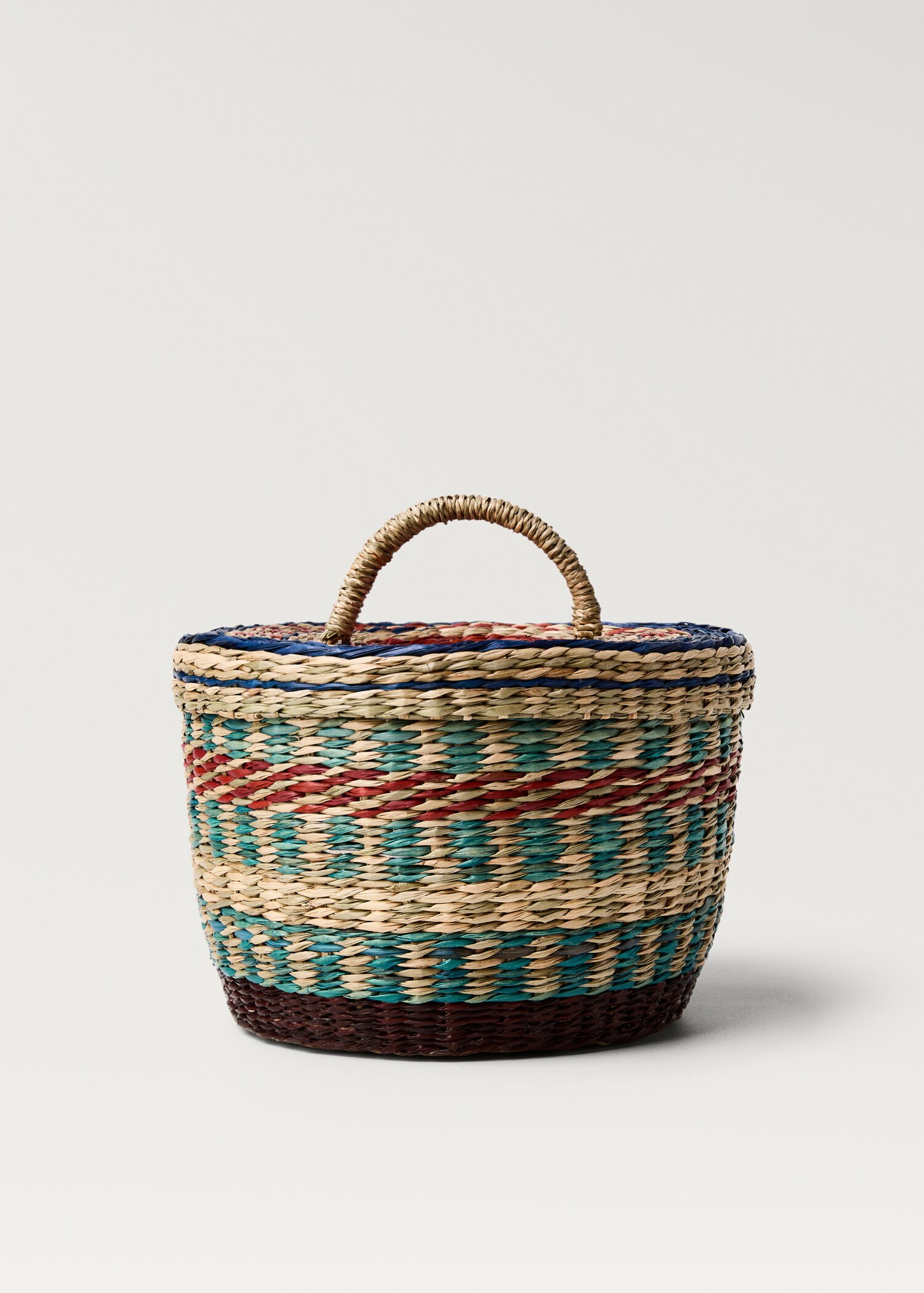 Seagrass coloured basket with medium size lid - Article without model