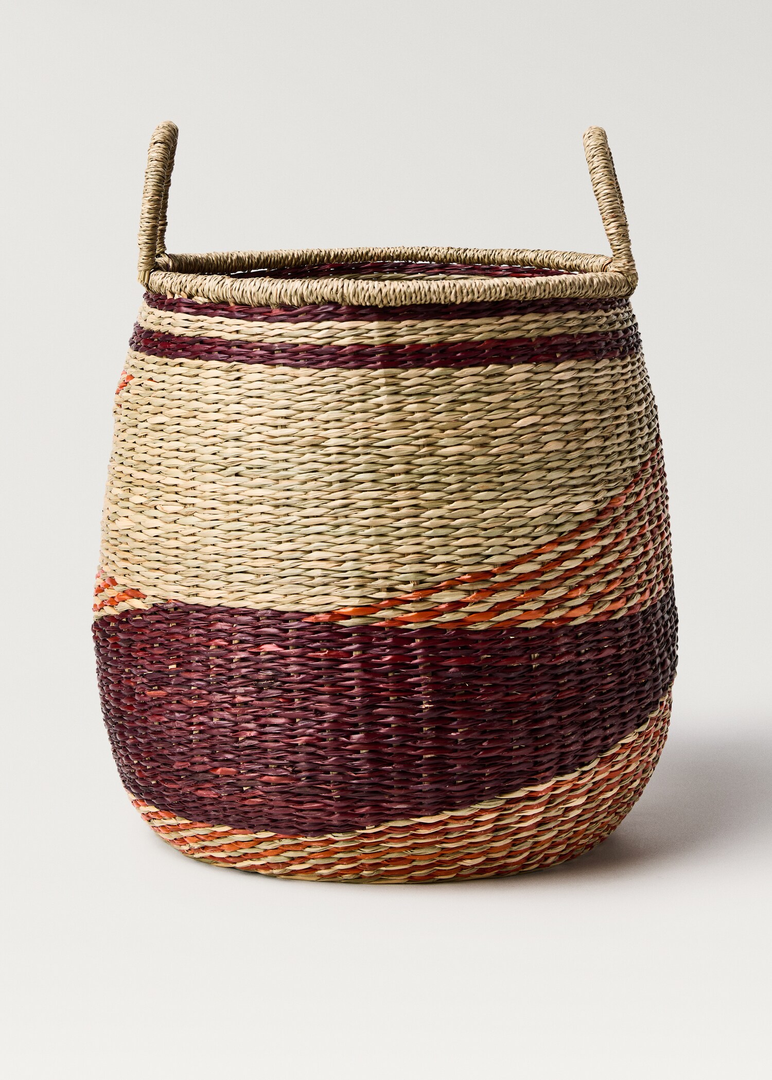 Colored seagrass basket with double handles - Article without model