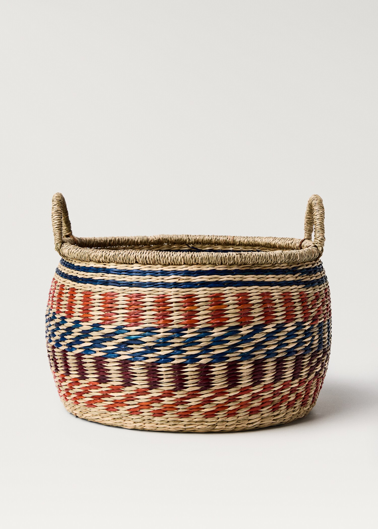 Round colored seagrass basket - Article without model