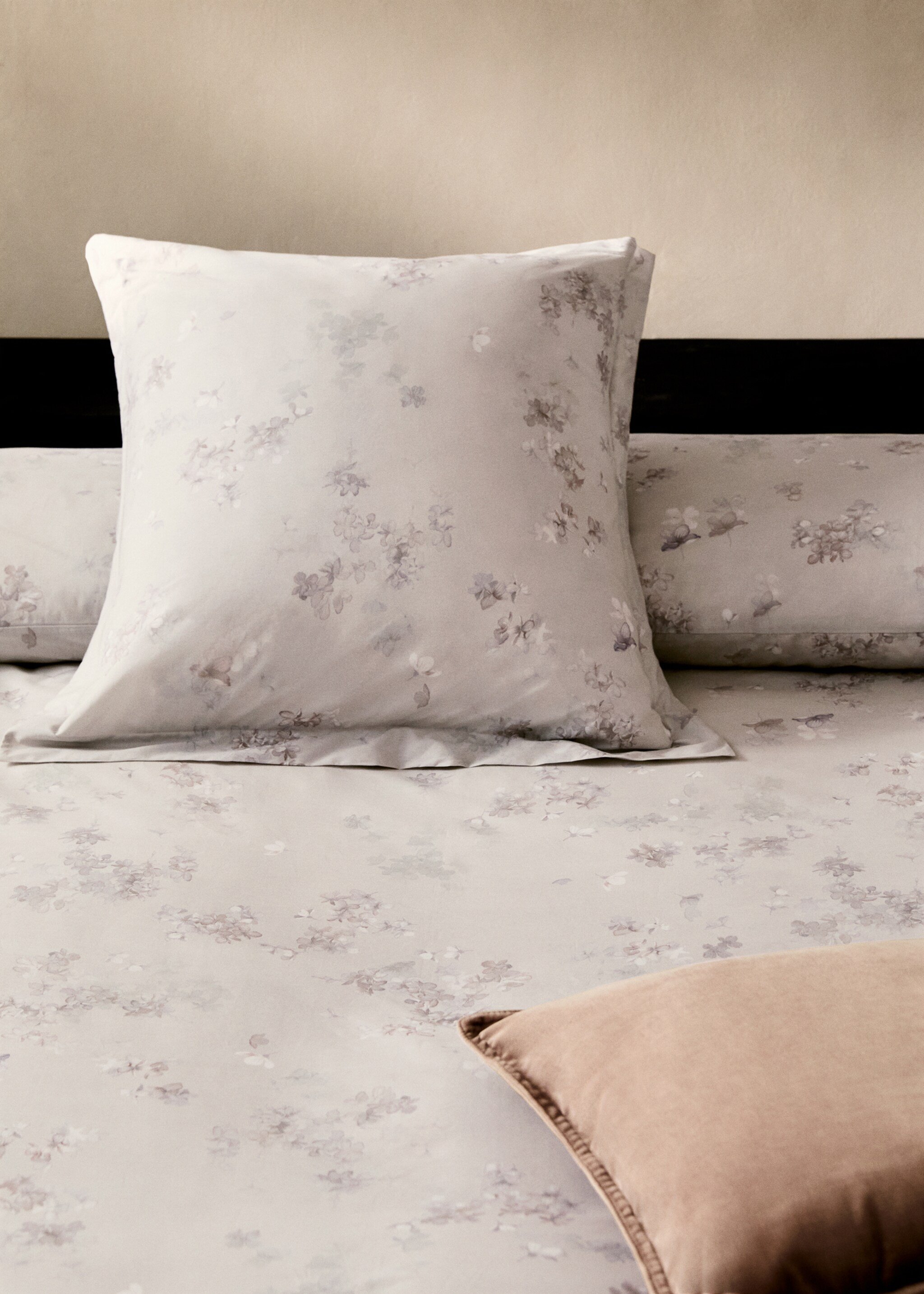 Navlaka za pokrivač od pamučnog perkala romantičnog cvjetnog printa 150/160 cm - Detalji artikla 7