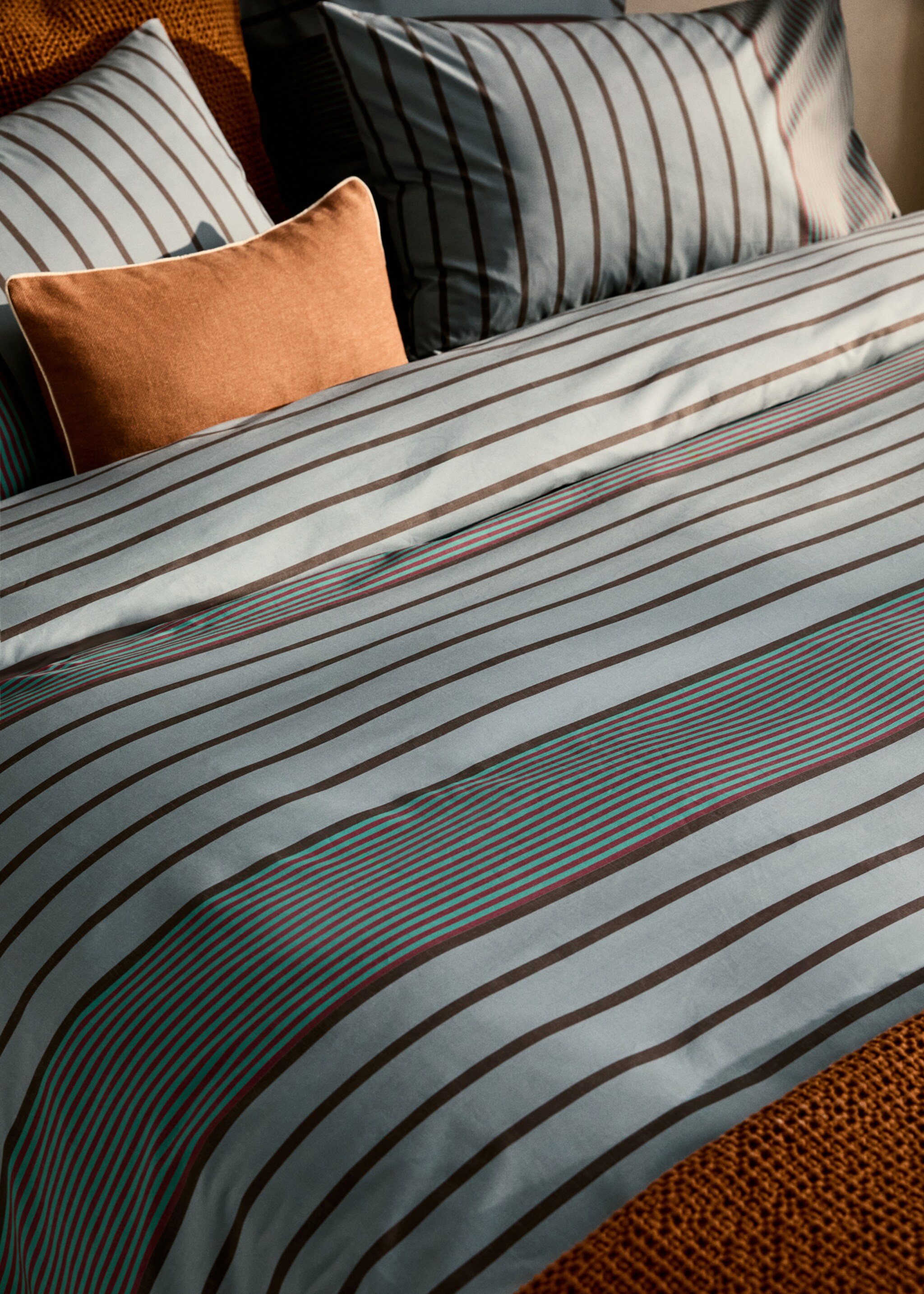 Bettbezug aus Baumwollperkal mit Multistreifen für Bett 150/160 cm - Detail des Artikels 7
