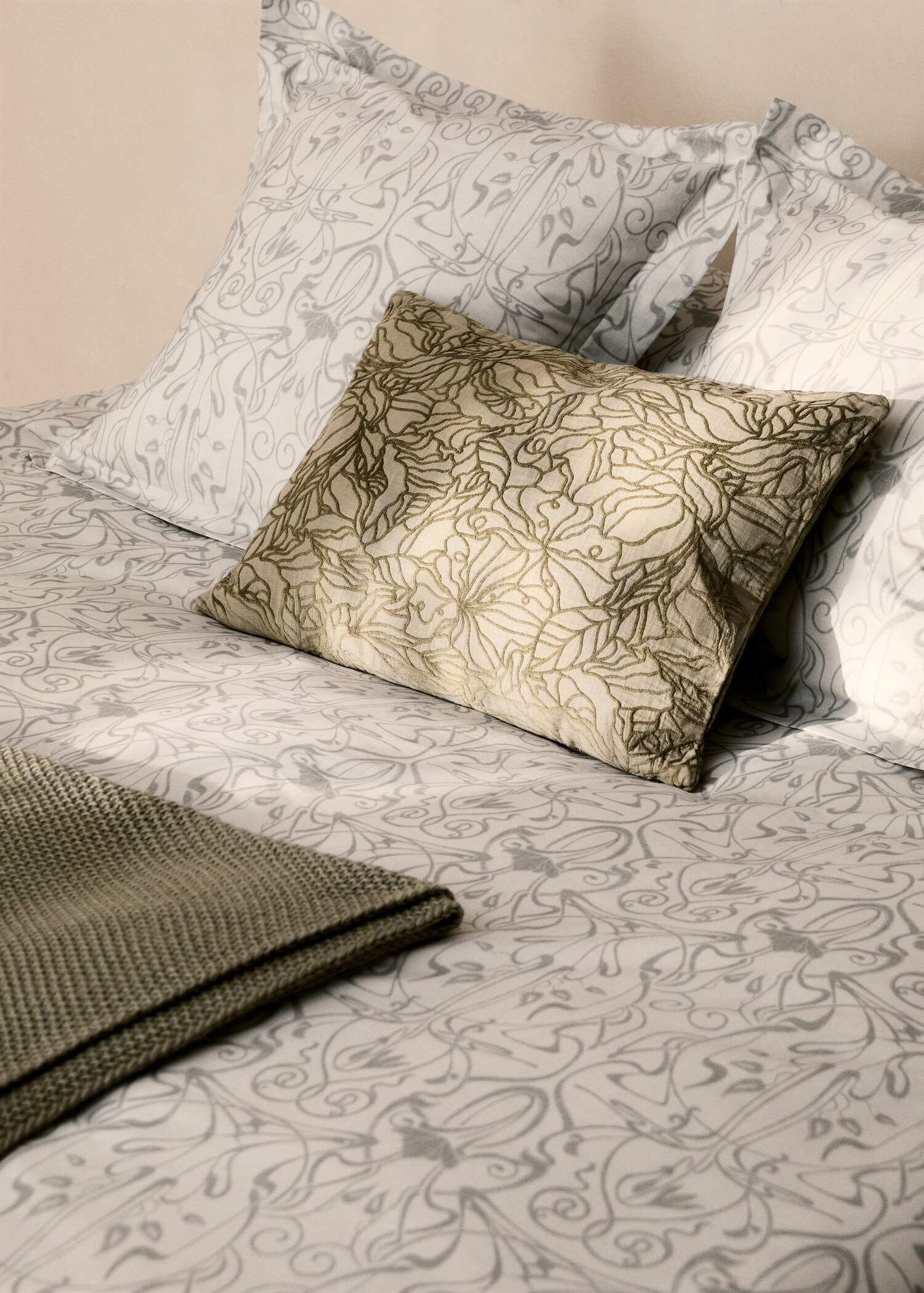 Perkalkatoenen dekbedovertrek met ornamentele print, bed 90 cm - Detail van het artikel 7