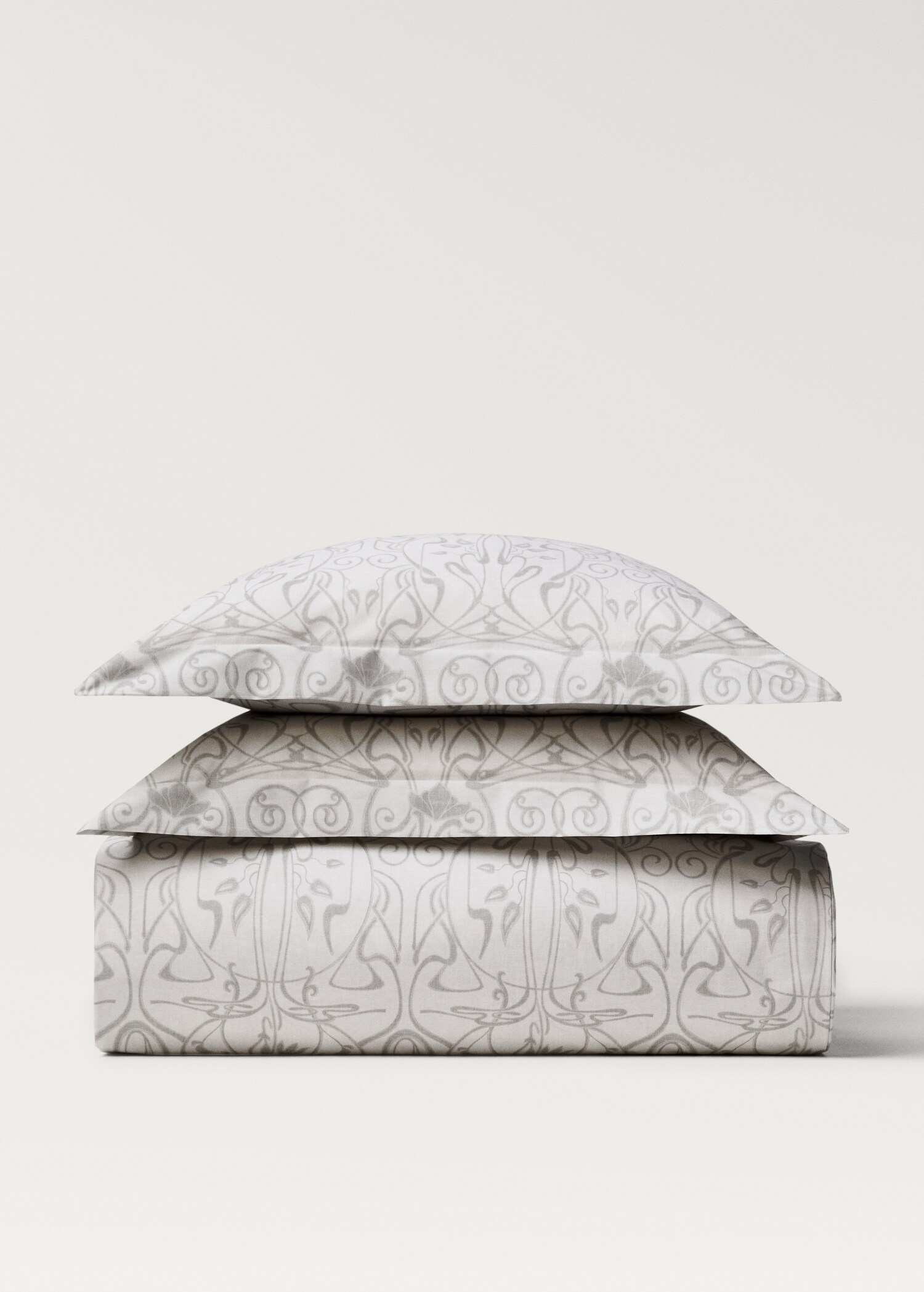 Perkalkatoenen dekbedovertrek met ornamentele print, bed 135/140 cm - Artikel zonder model