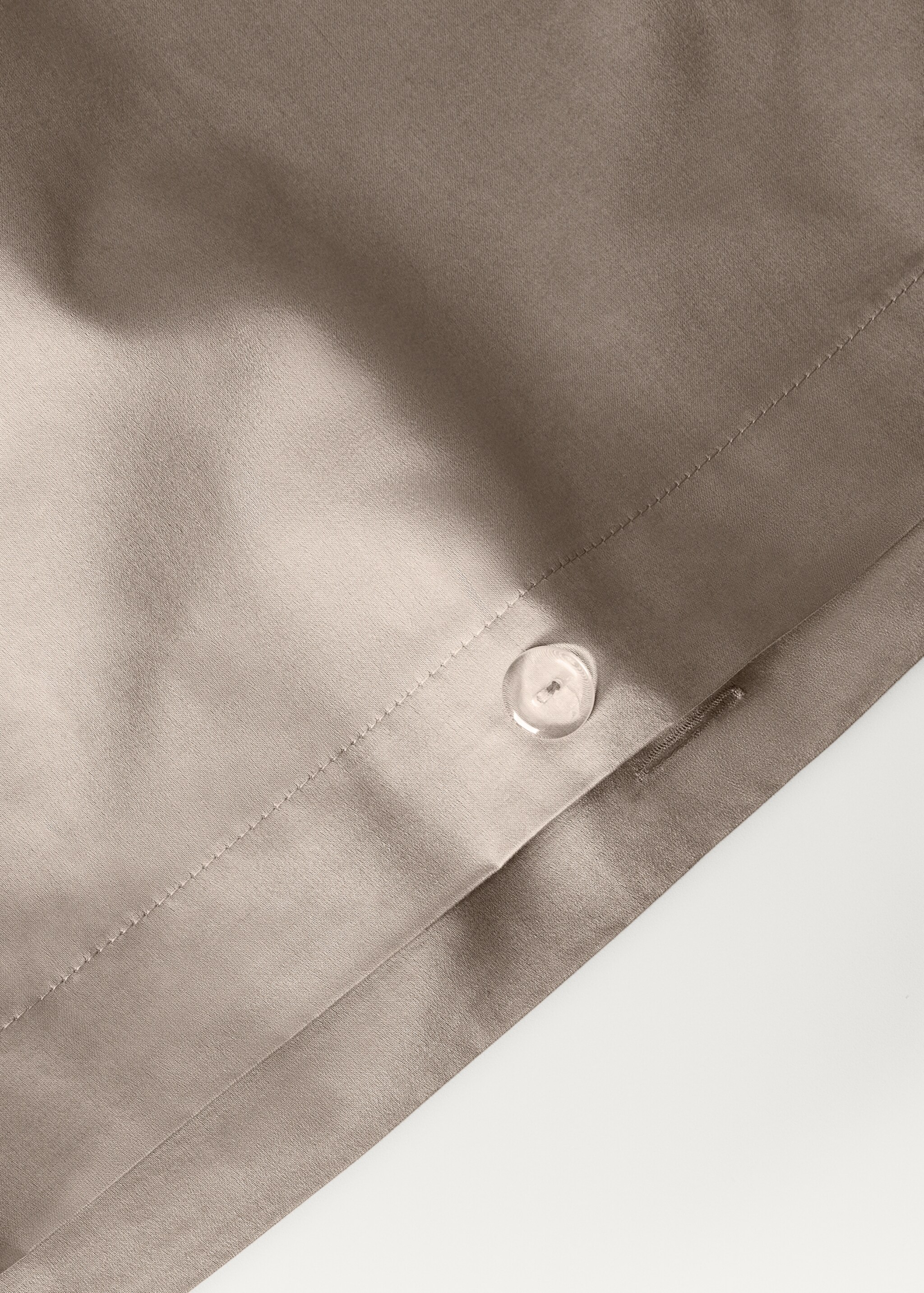 600 threads satin cotton duvet cover Superking bed - Details of the article 1, Light/Pastel Grey. Ref: 87002949-00.