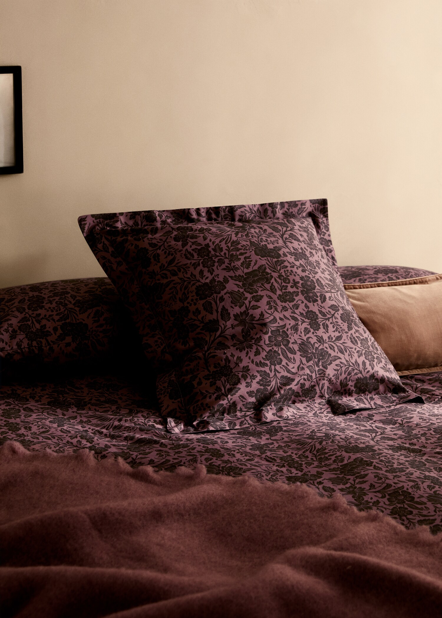 Cotton percale printed two-tone floral duvet cover for 90 cm bed - Details of the article 7