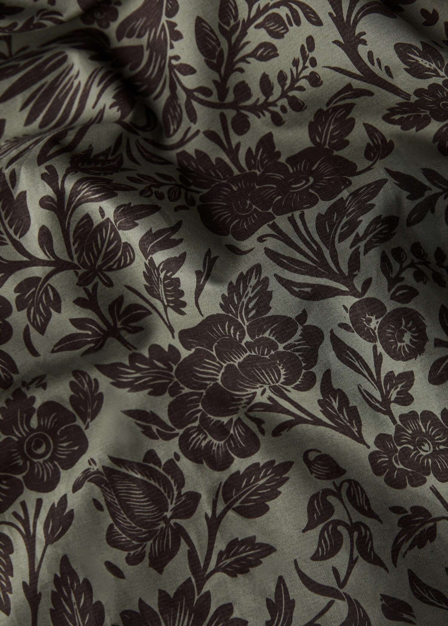 Perkalkatoenen dekbedovertrek met tweekleurige bloemenprint, bed 135/140 cm - Detail van het artikel 3
