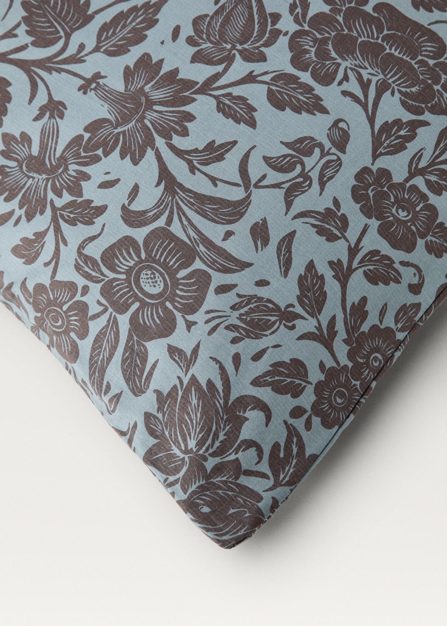 Housse de couette en percale de coton imprimé floral bicolore lit 135/140 cm - Détail de l'article 2