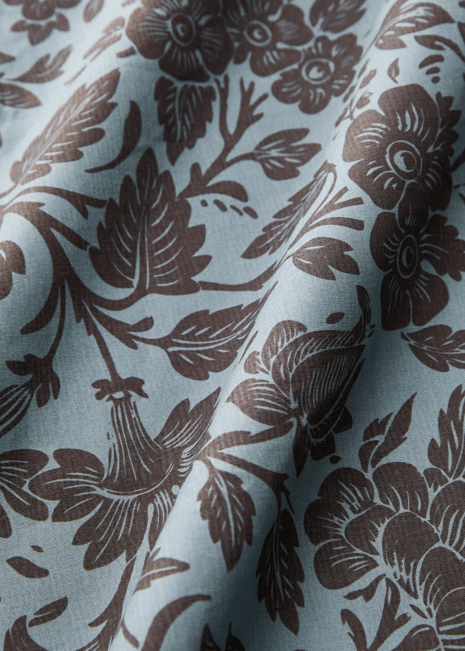 Housse de couette en percale de coton imprimé floral bicolore lit 135/140 cm - Détail de l'article 3
