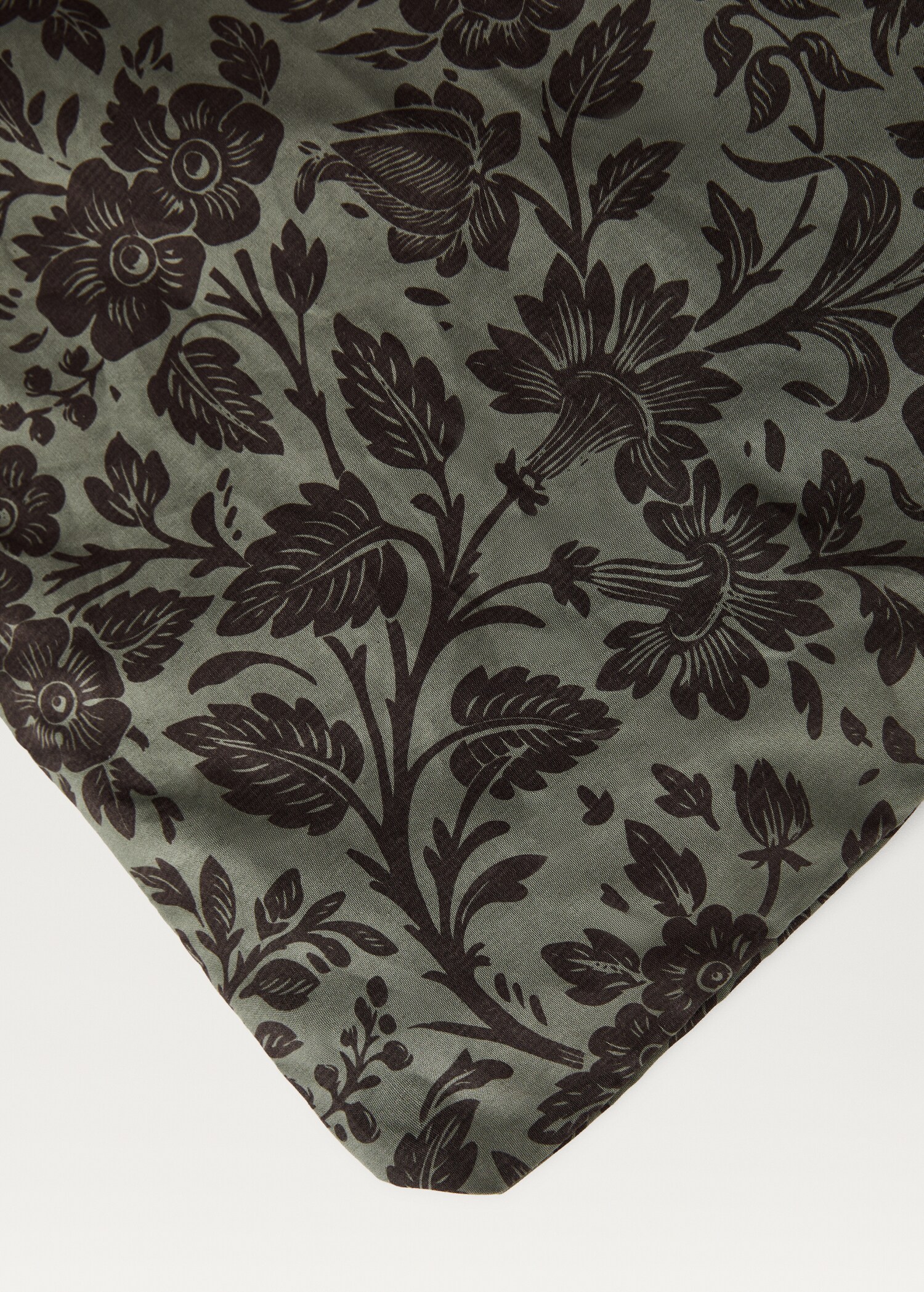 Housse de couette percale de coton imprimé fleuri bicolore lit 150/160 cm - Détail de l'article 1