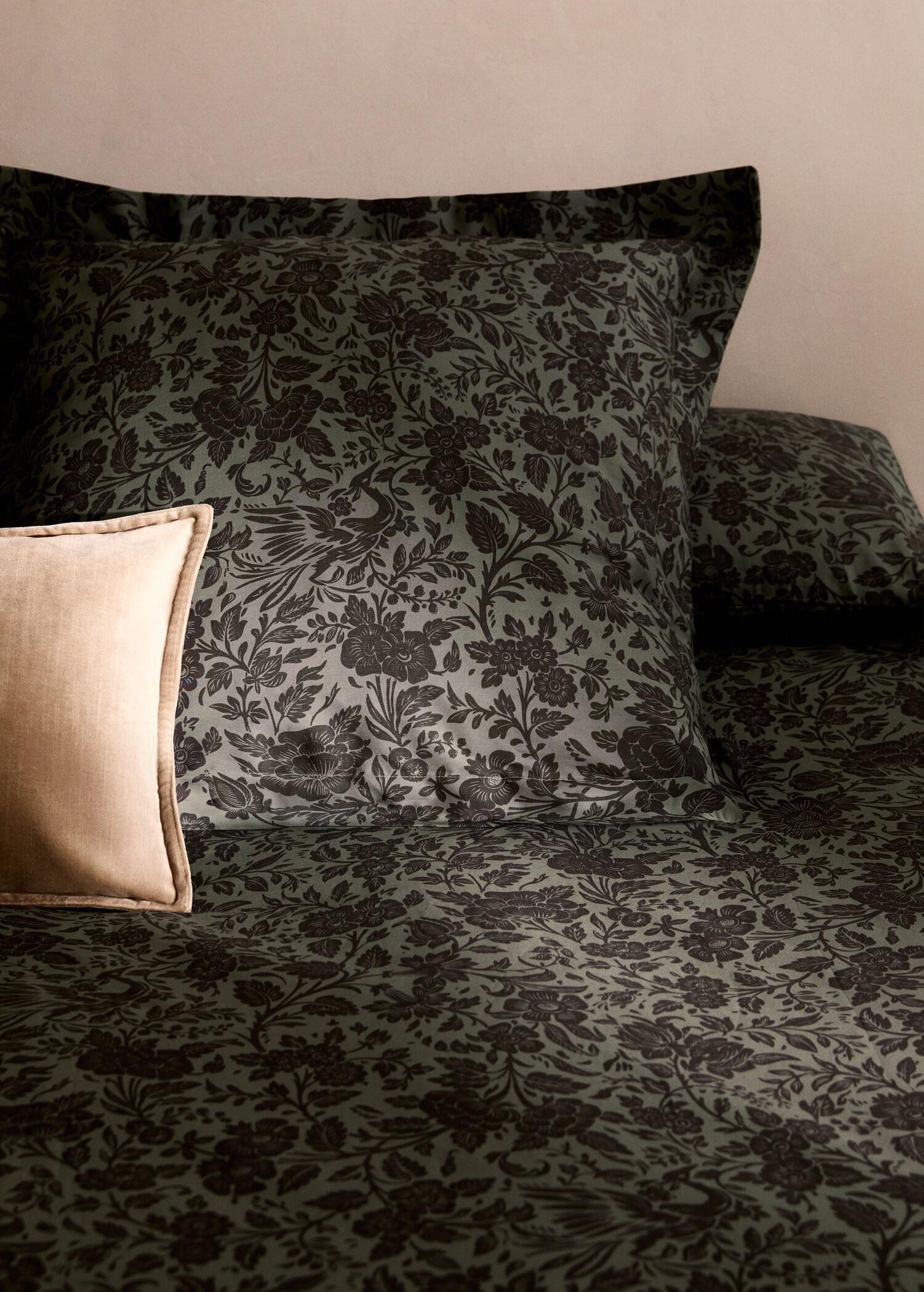 Housse de couette percale de coton imprimé fleuri bicolore lit 180/200 cm - Détail de l'article 7
