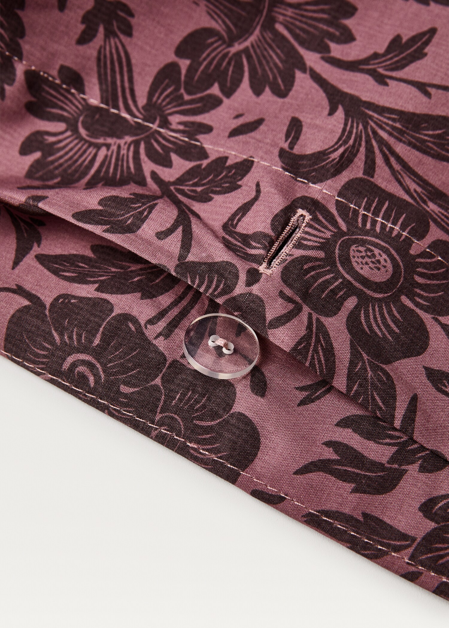 Housse de couette percale de coton imprimé fleuri bicolore lit 180/200 cm - Détail de l'article 2