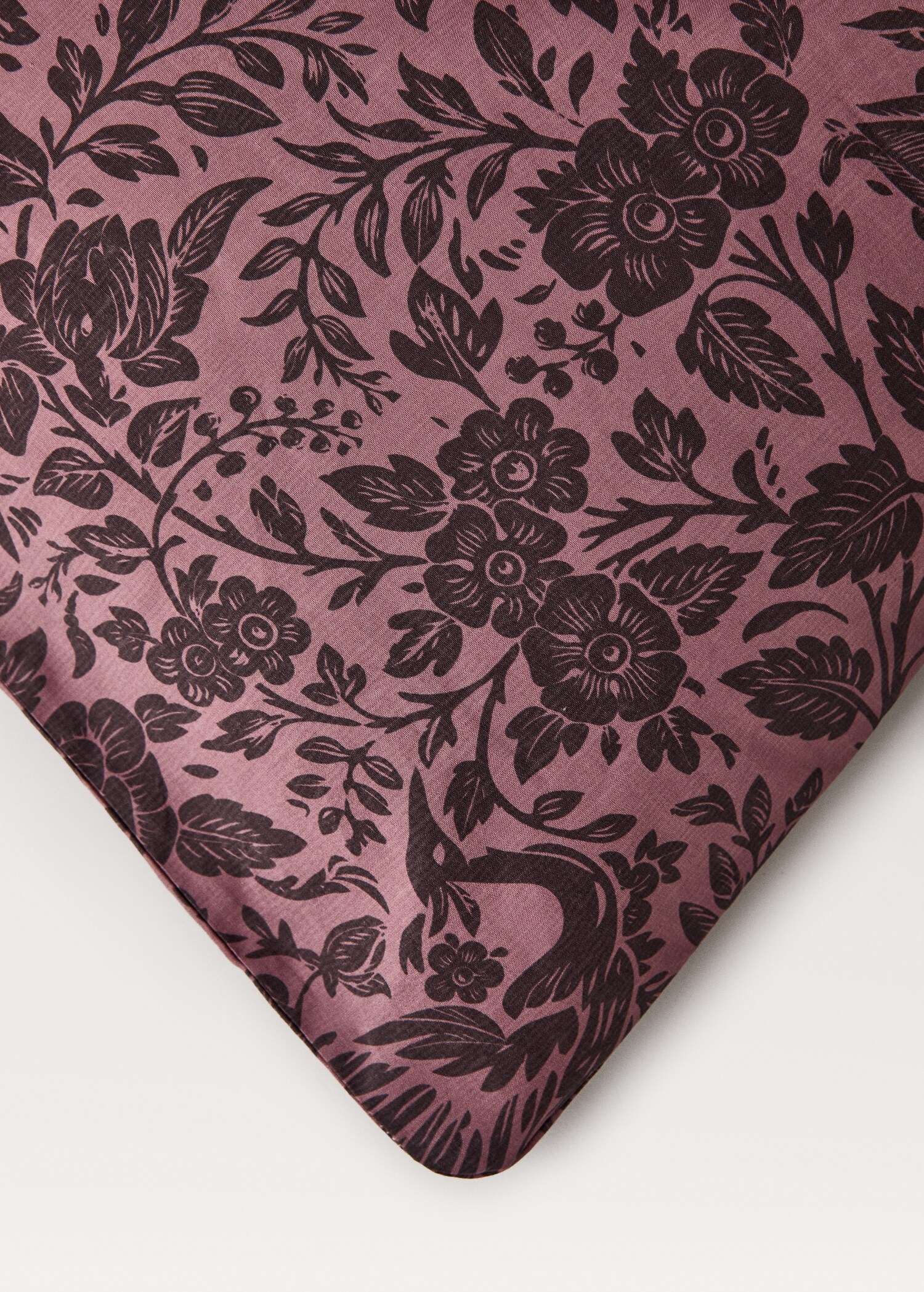 Housse de couette percale de coton imprimé fleuri bicolore lit 180/200 cm - Détail de l'article 3
