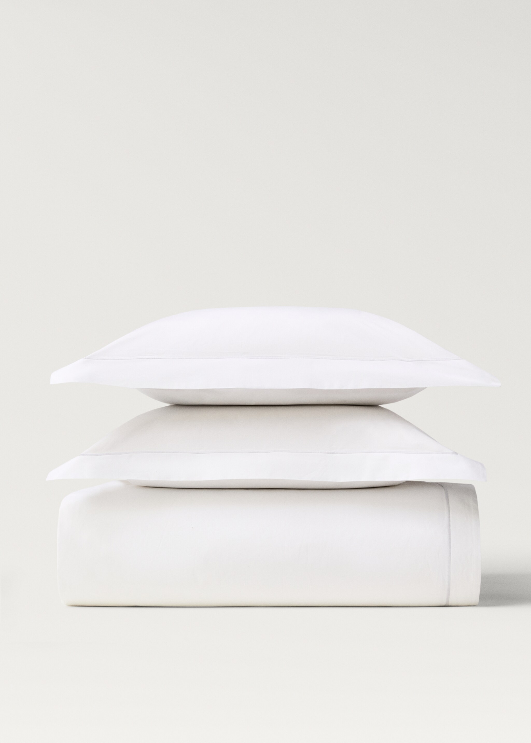 Cotton percale duvet cover with scalloped detail for 90 cm bed - Article without model