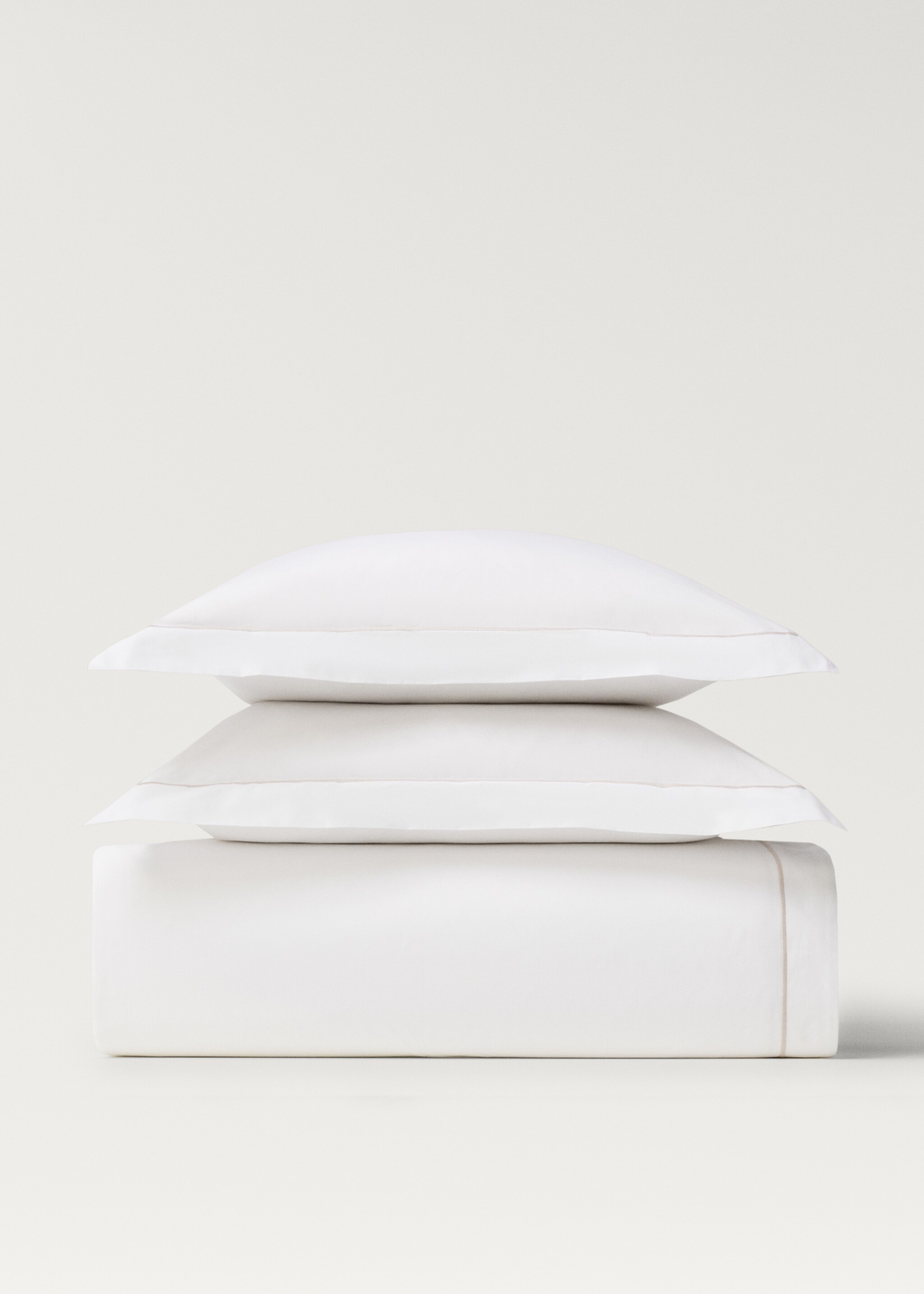 Cotton percale duvet cover with scalloped detail for 150/160 cm bed - Article without model